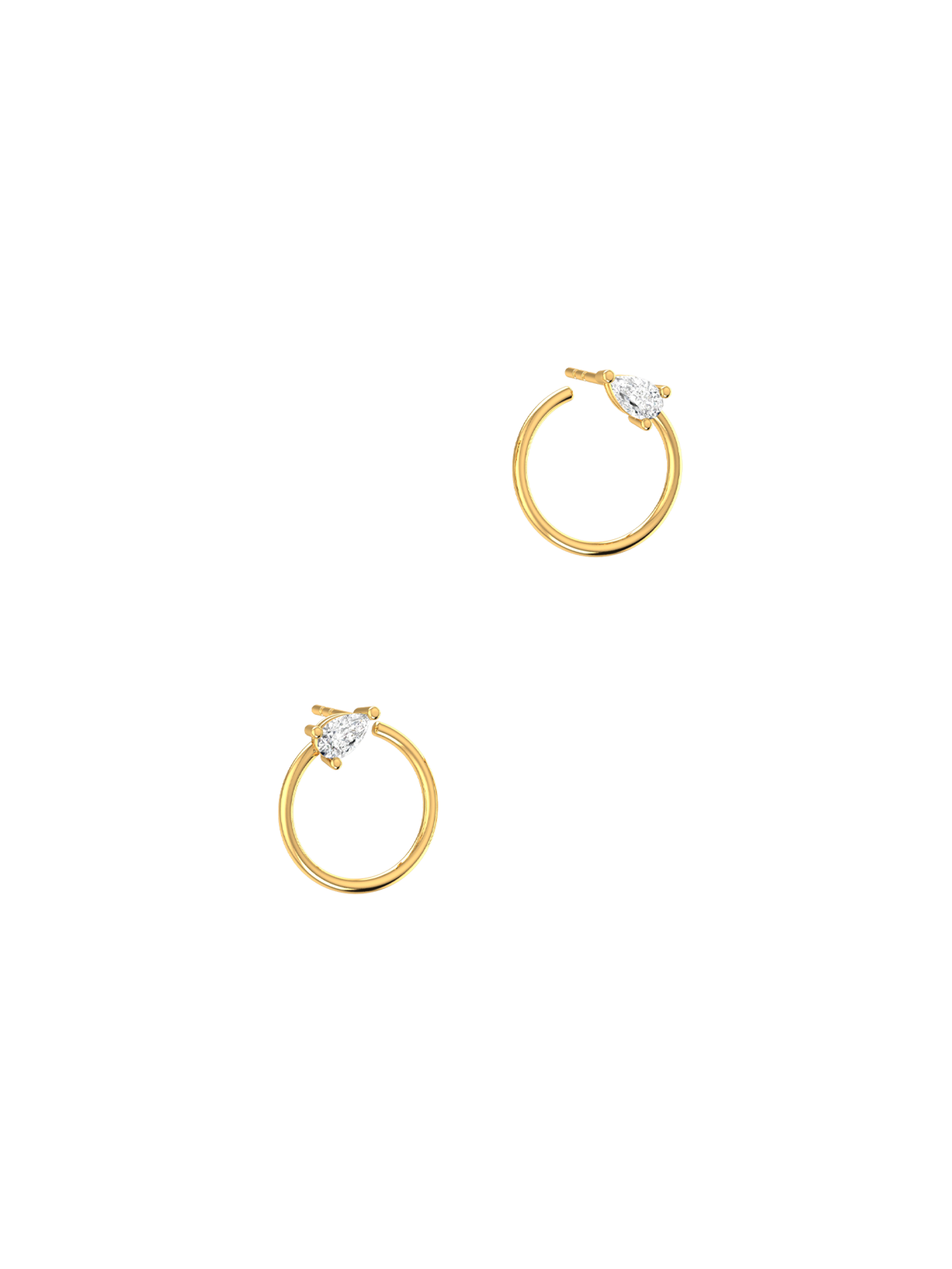 Circle pear earrings