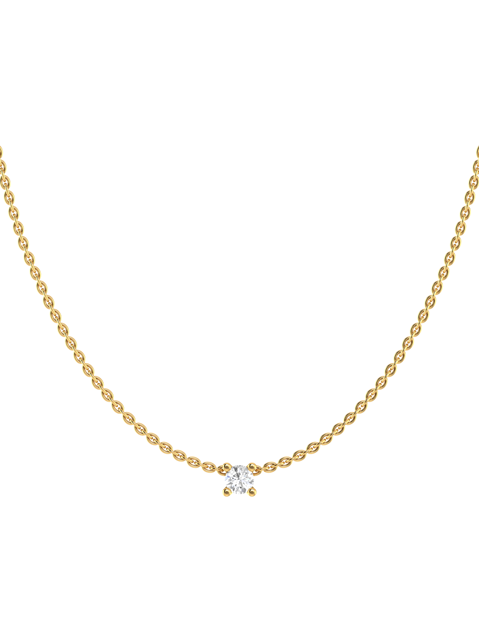 Solitaire necklace 0.10cts