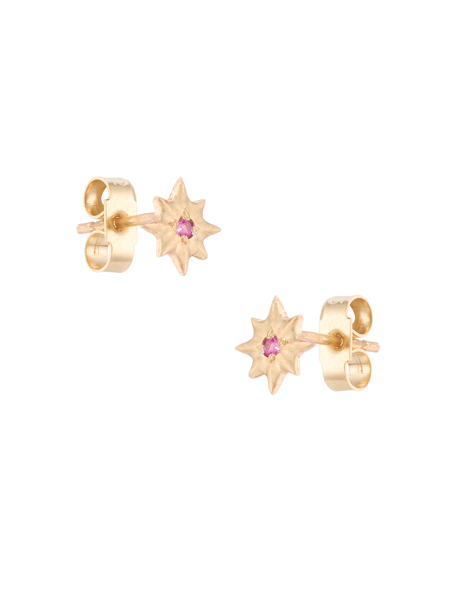 Pink sapphire star studs
