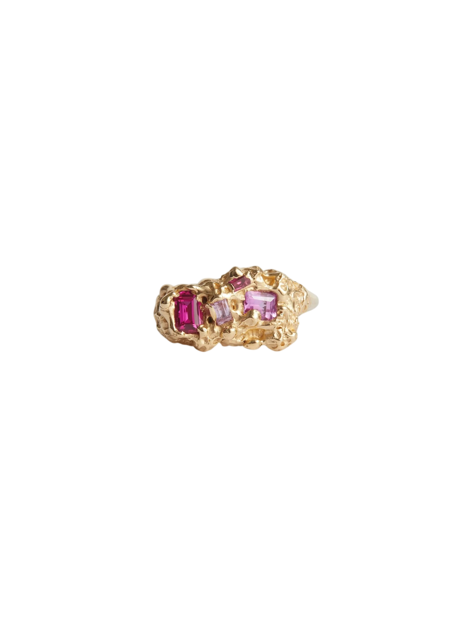 Ruby & Sapphire Pink Blossom Treasure Ring