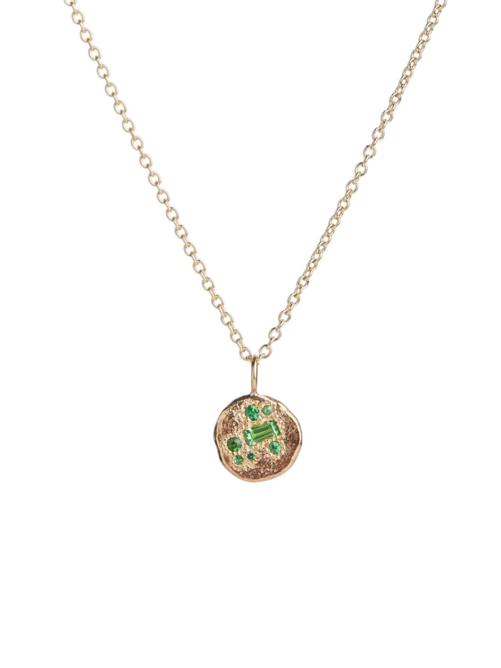 Dainty Green Garnet Treasure Necklace