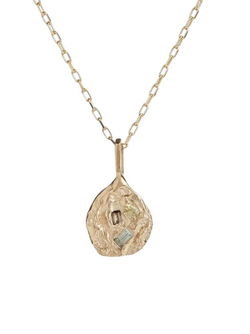 Green Sapphire Molten Ruin Necklace