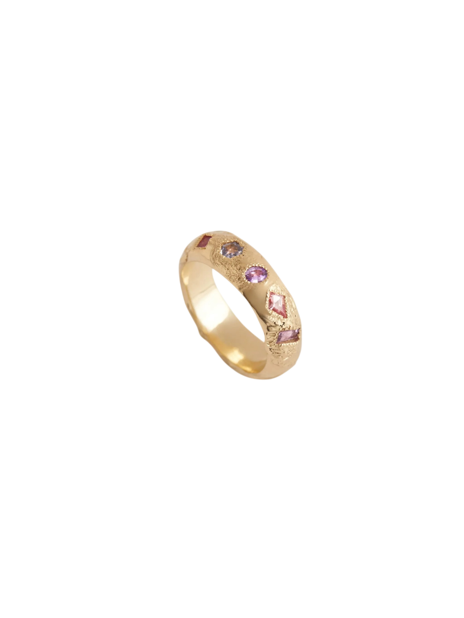 Textured Molten Sapphire Wedding Band