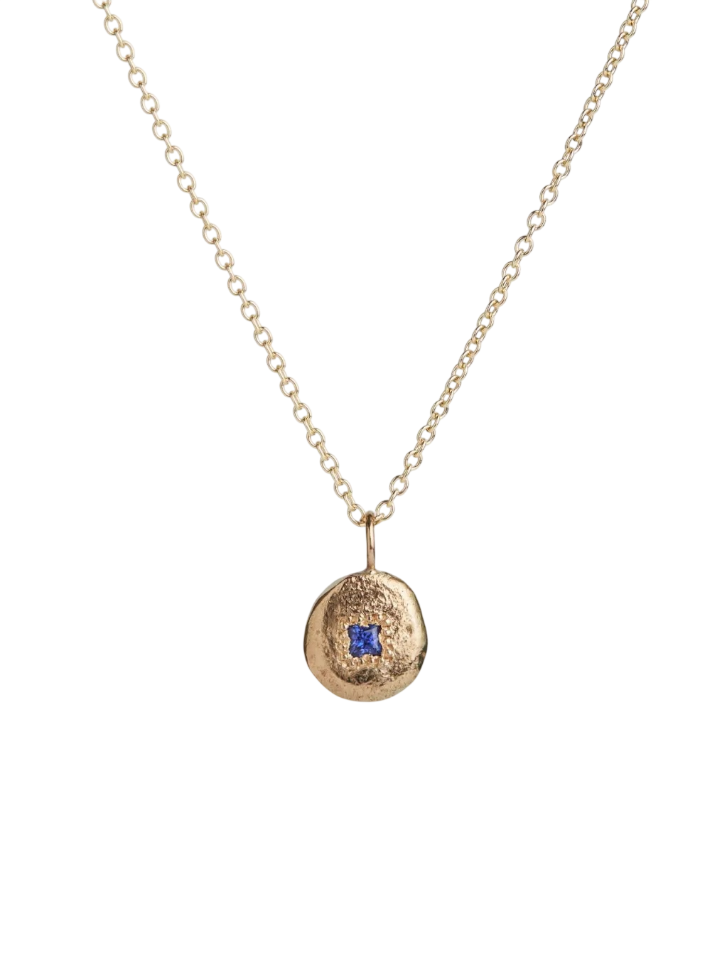 Dainty Princess Blue Sapphire Treasure Coin Necklace