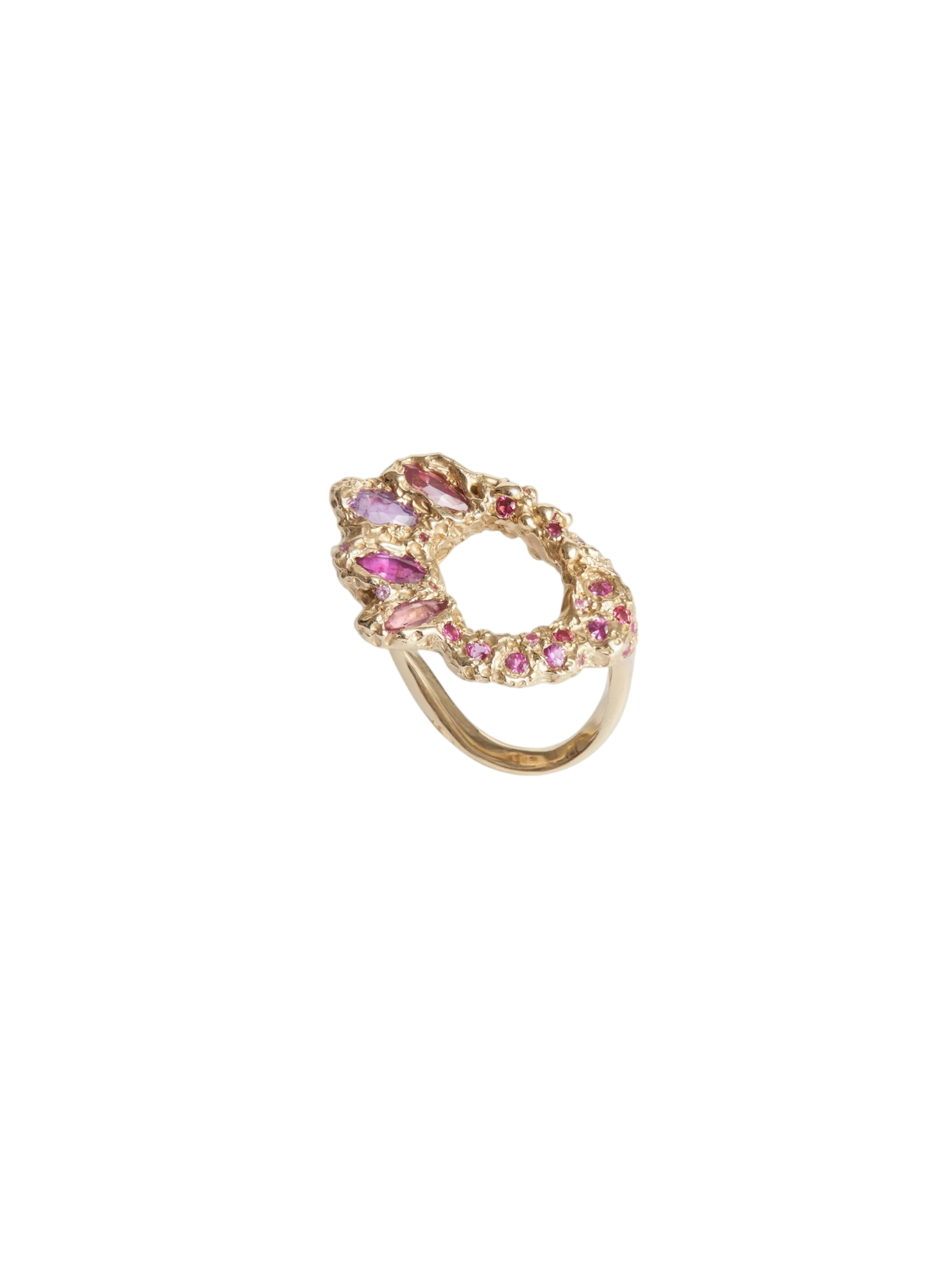 Pink Sapphire Peacock Treasure Ring
