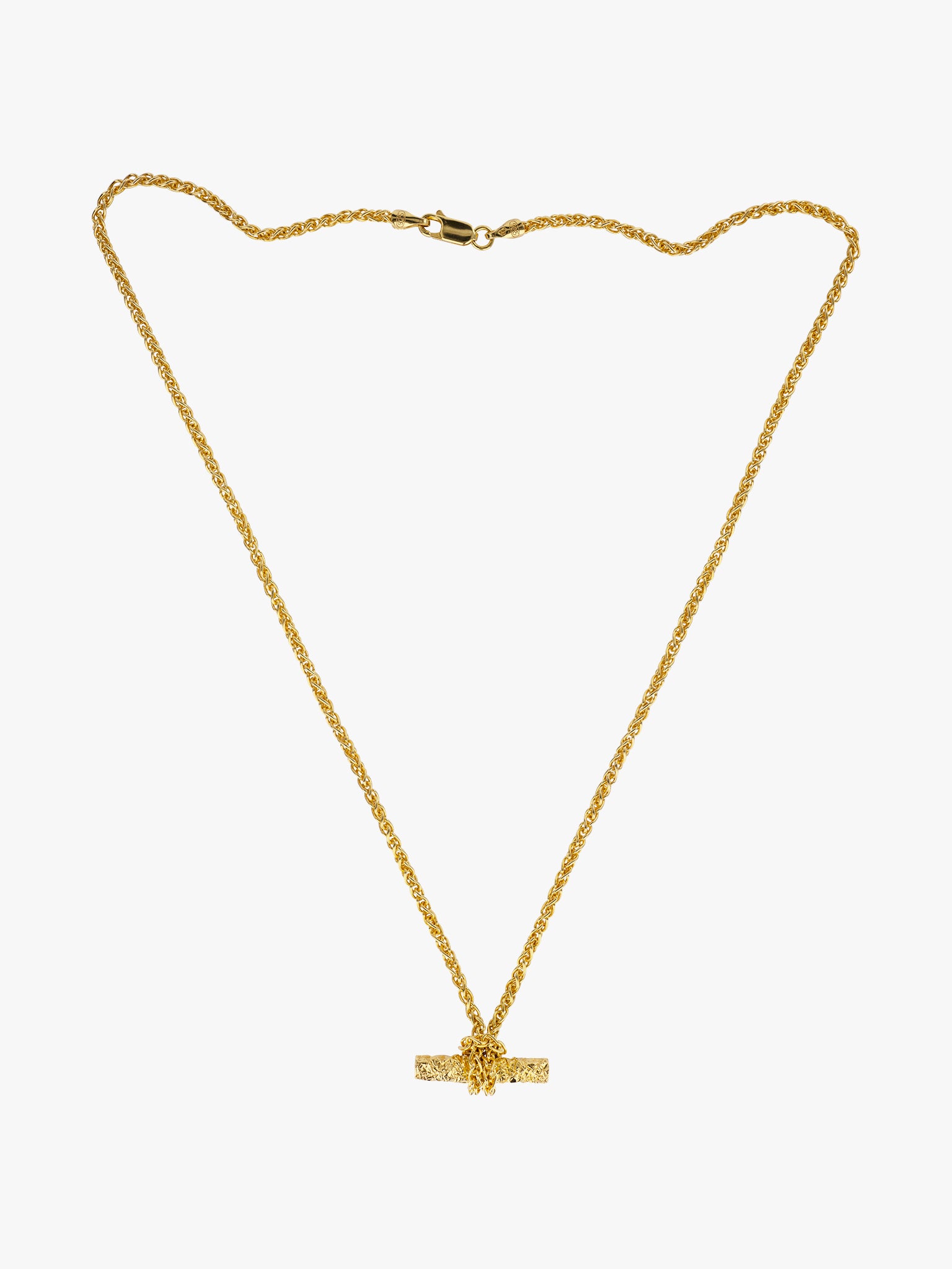 Knotted t-bar necklace