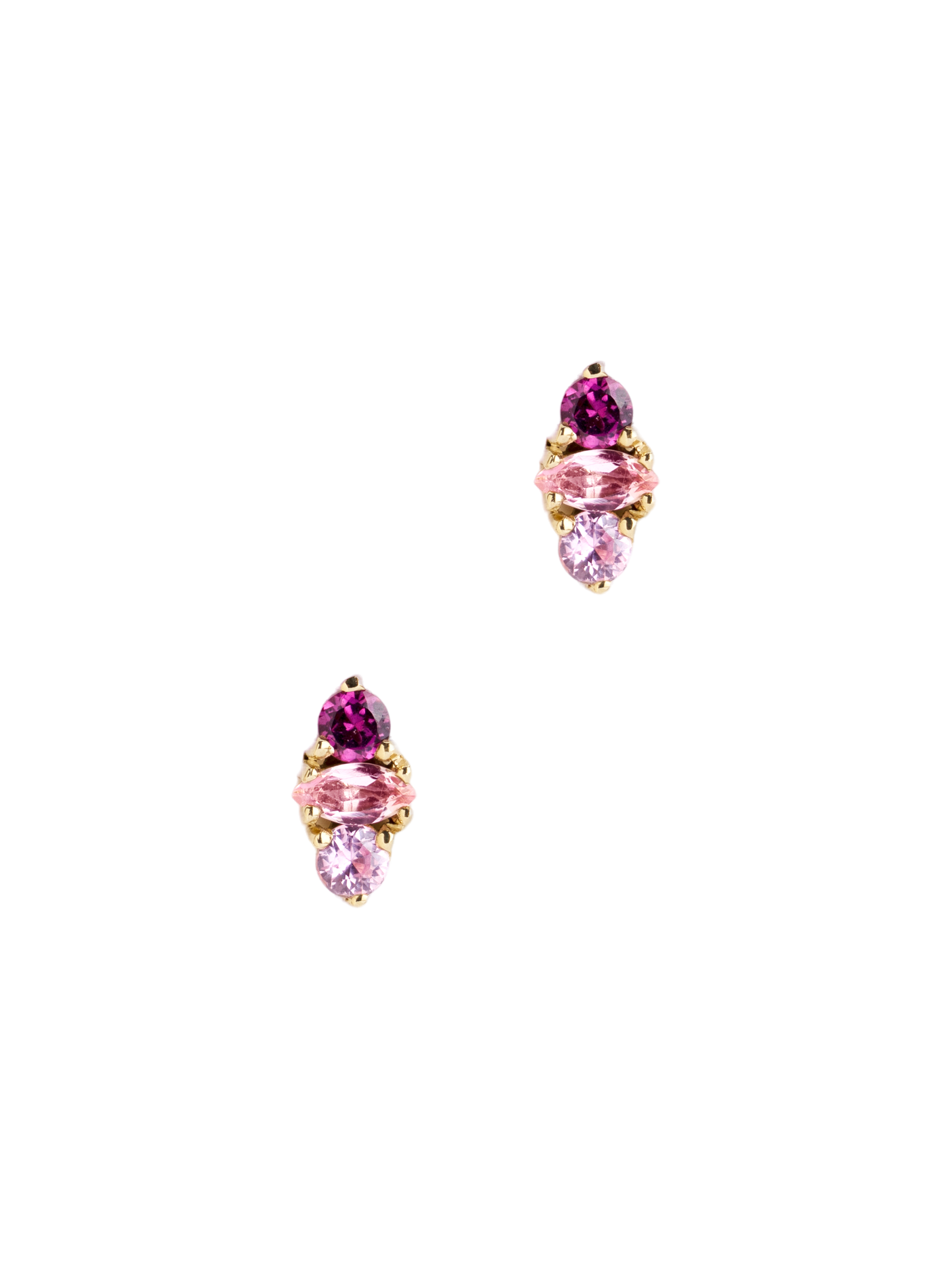 Monaco pink sapphire studs