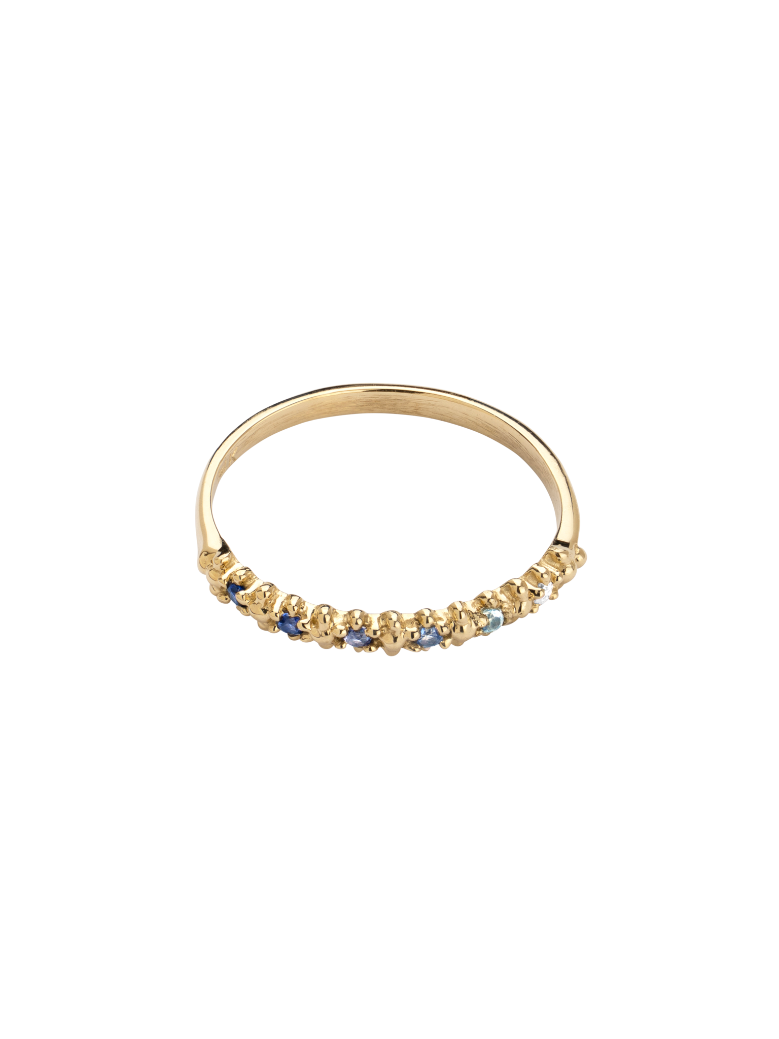 Carmel ombre blue sapphire band