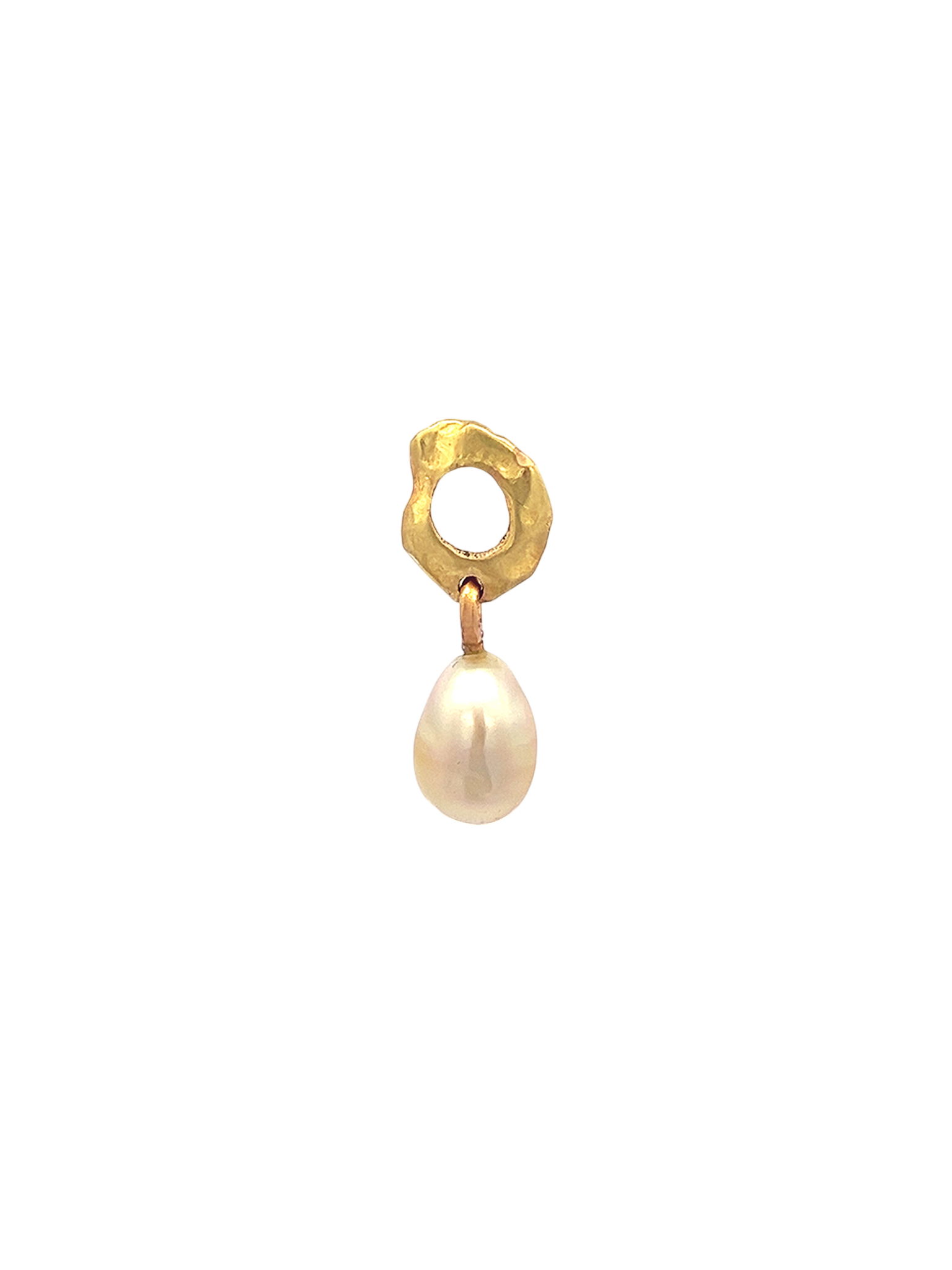 Oval earring w. keshi pearl