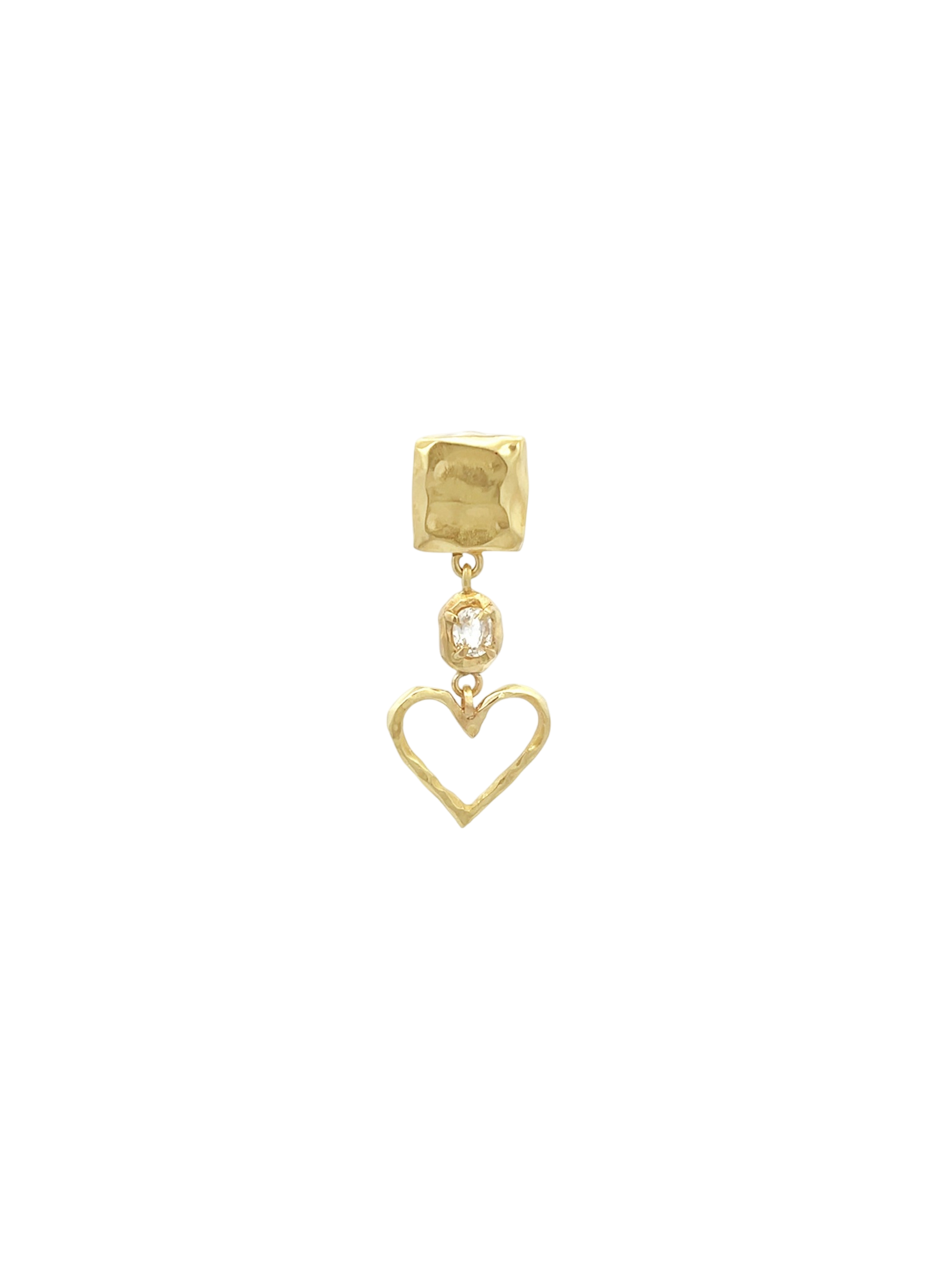 Long heart earring with Yellow Sapphire