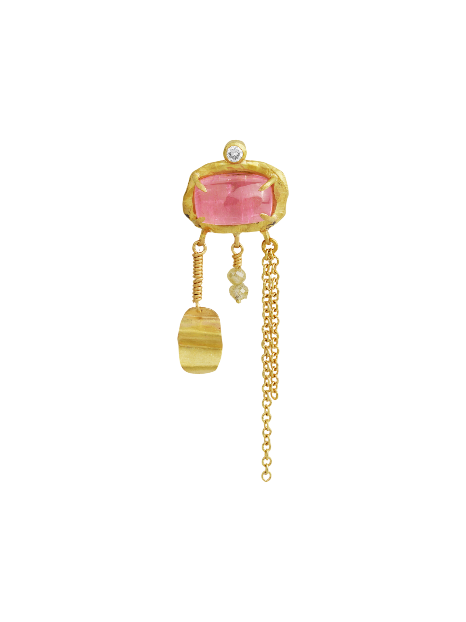 Seoul earring with pink tourmaline