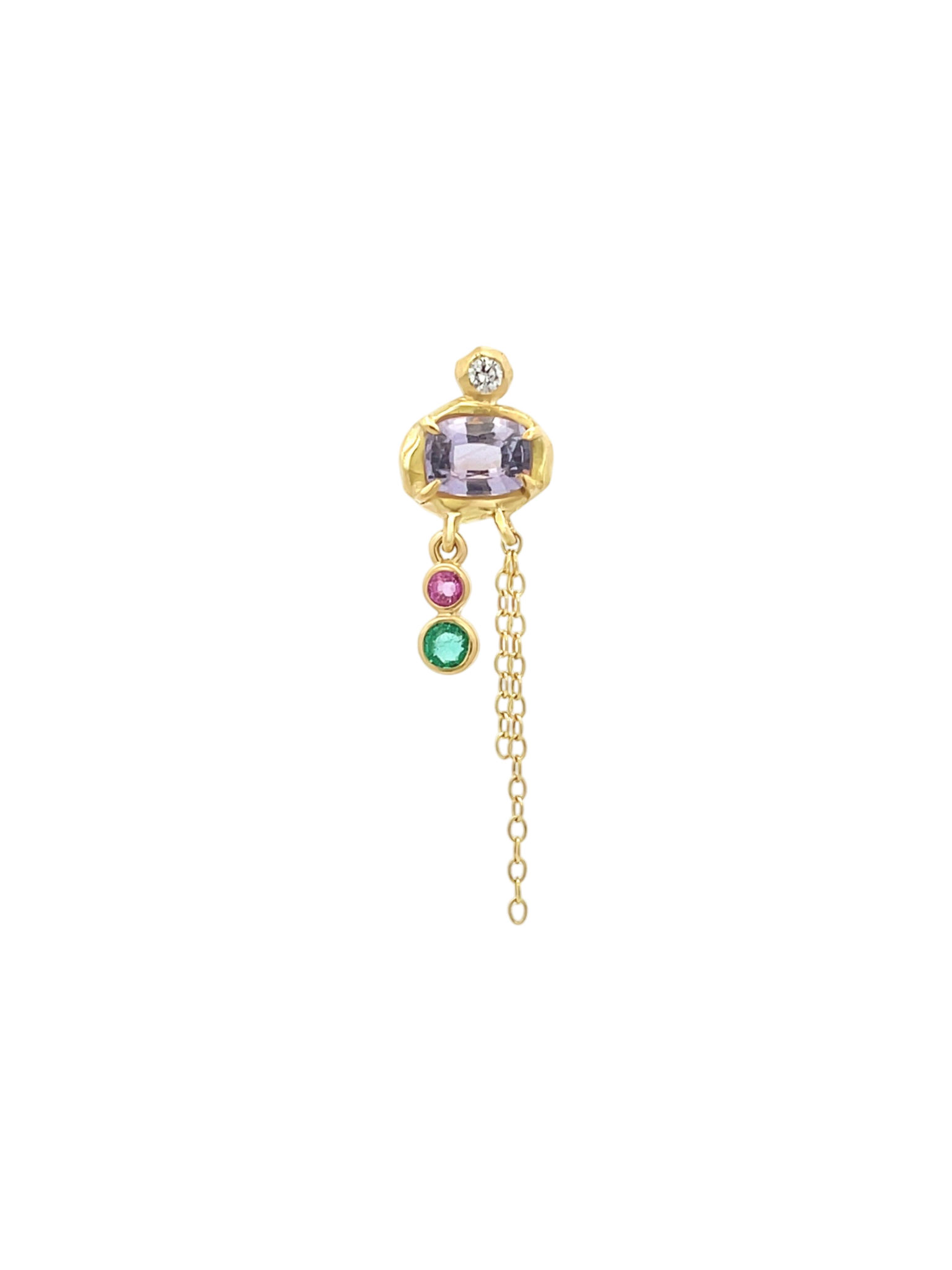 Seoul earring with purple sapphire