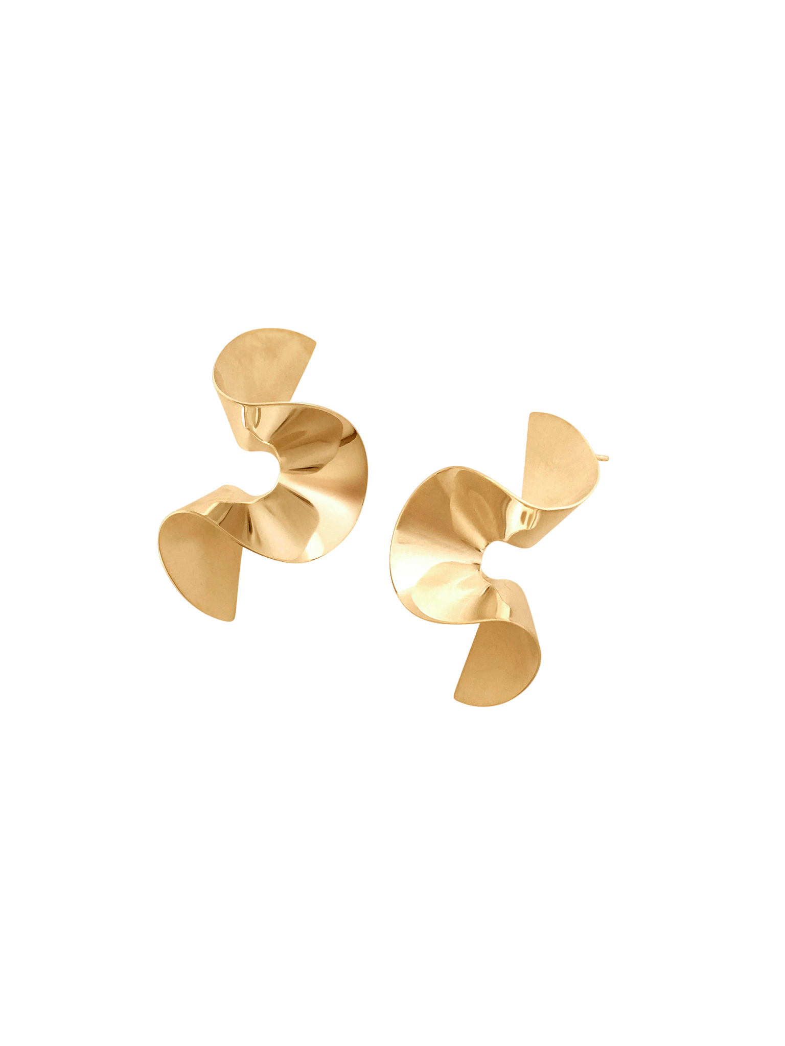 Flounce II earrings in gold vermeil