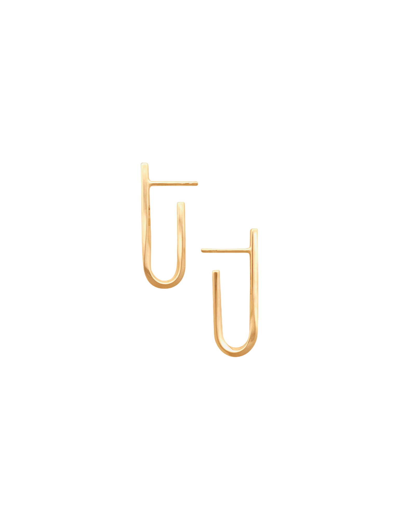 String twisted earrings in gold vermeil
