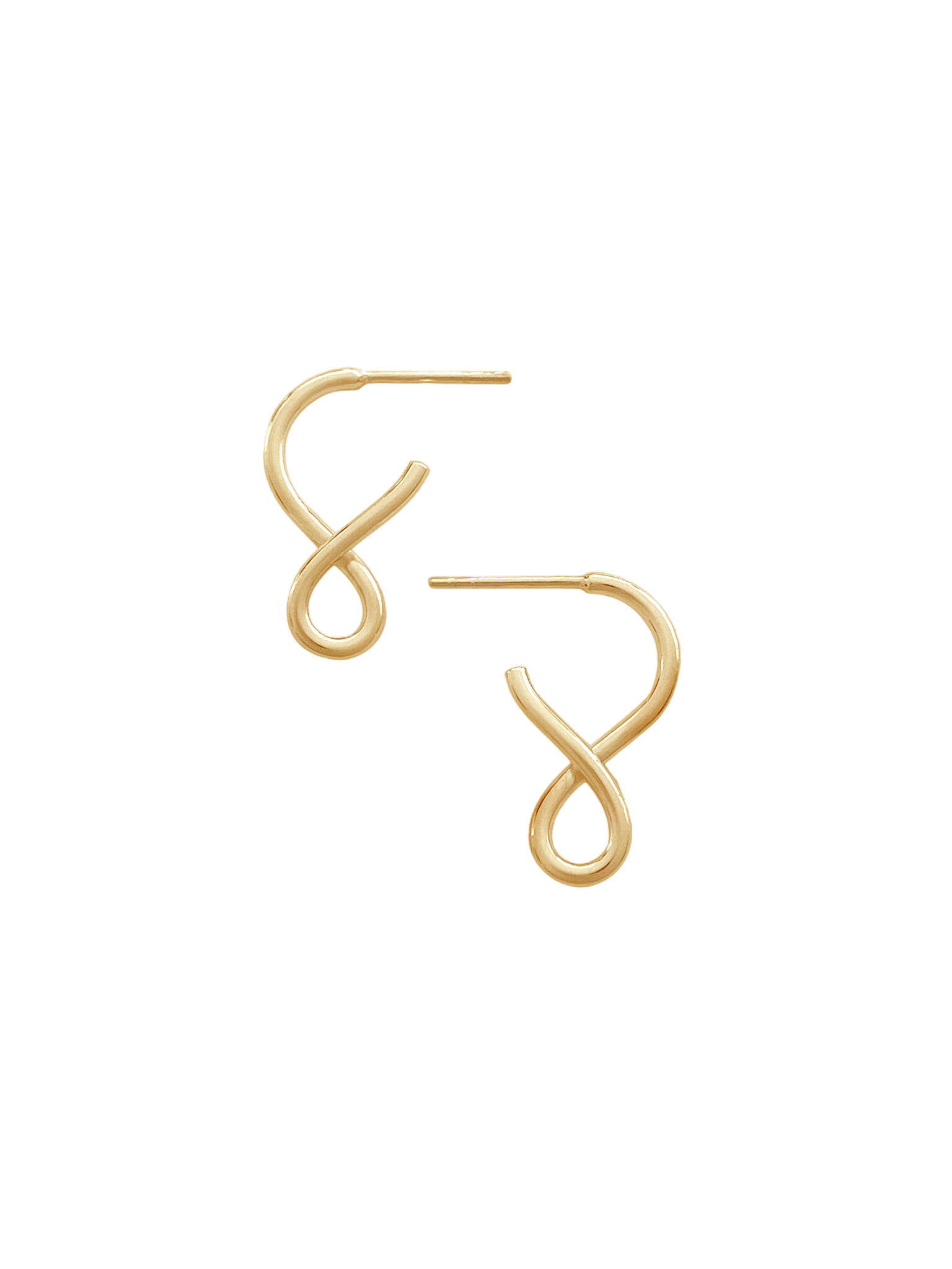 Shape I small earrings in gold vermeil
