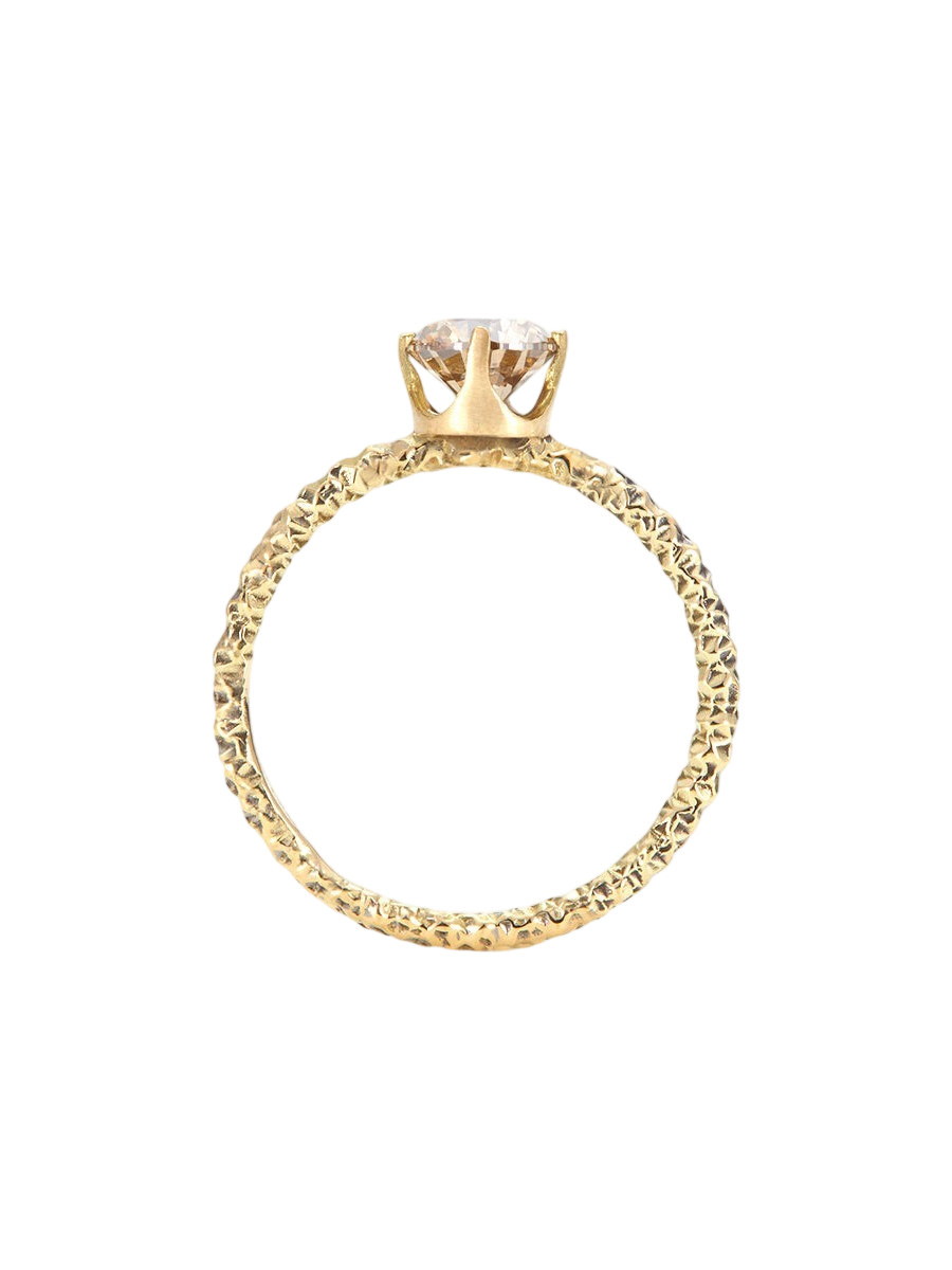 5.6mm Brown Diamond Homespun Solitaire Ring