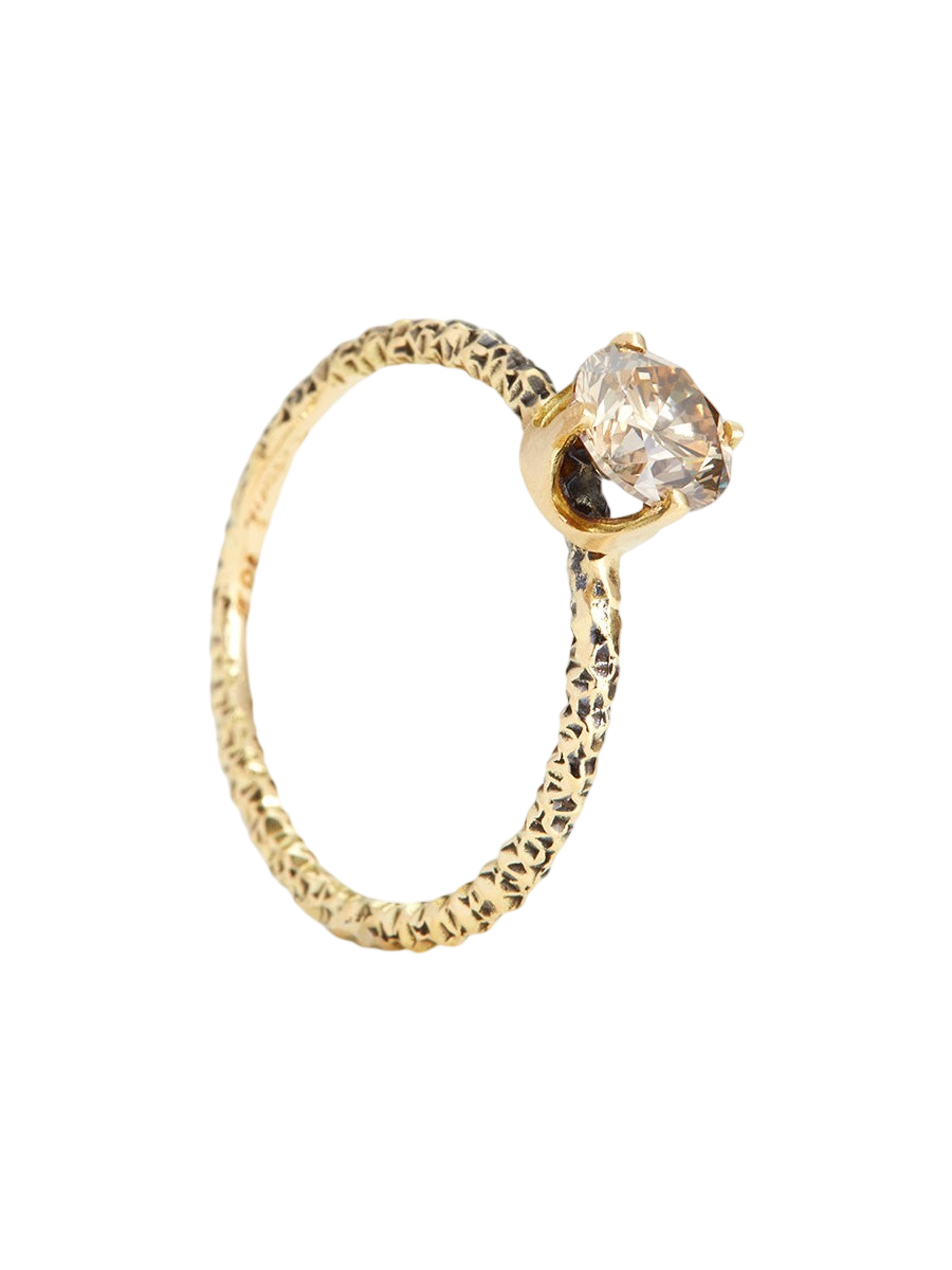 5.6mm Brown Diamond Homespun Solitaire Ring