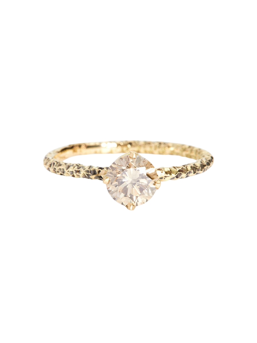 5.6mm Brown Diamond Homespun Solitaire Ring photo