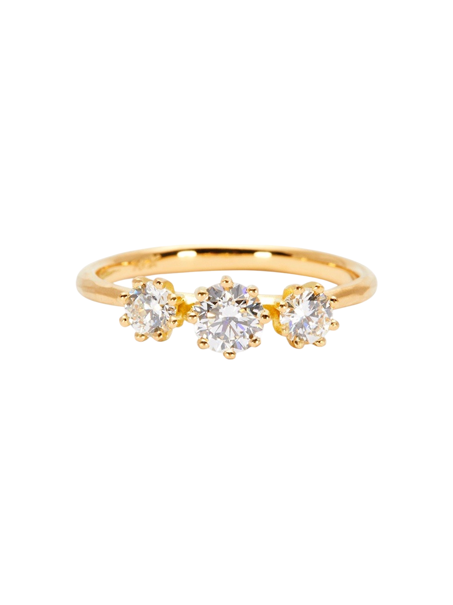 Triple white diamond blooming ring