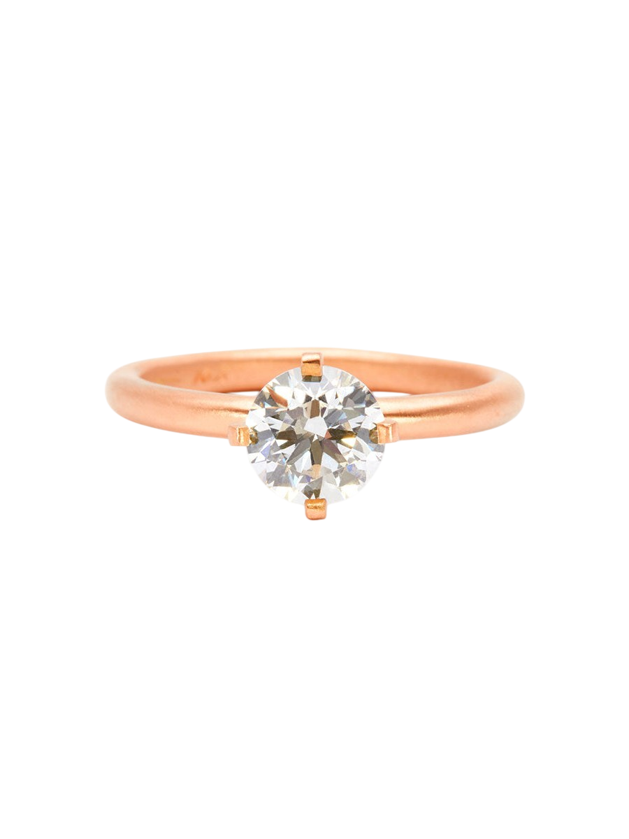 6.3mm White Diamond Noble Ring