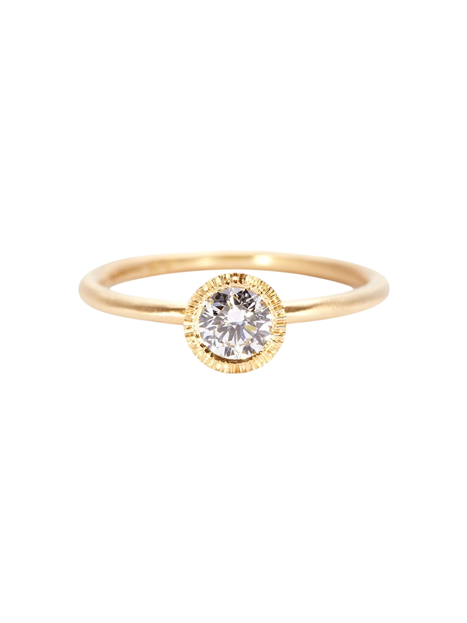 4.5mm white diamond round brilliant solitaire ring