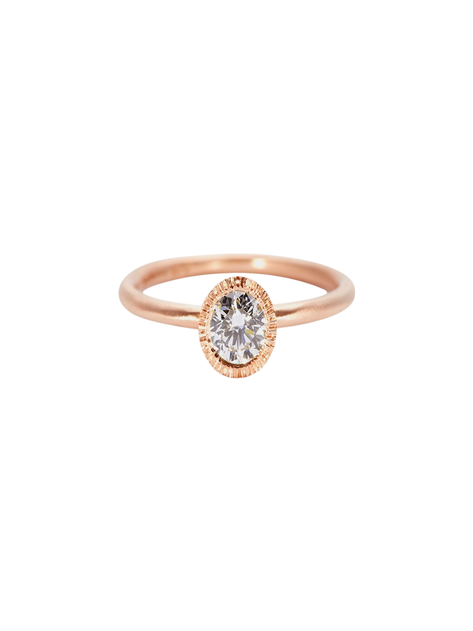 4.5mm white diamond round brilliant solitaire ring