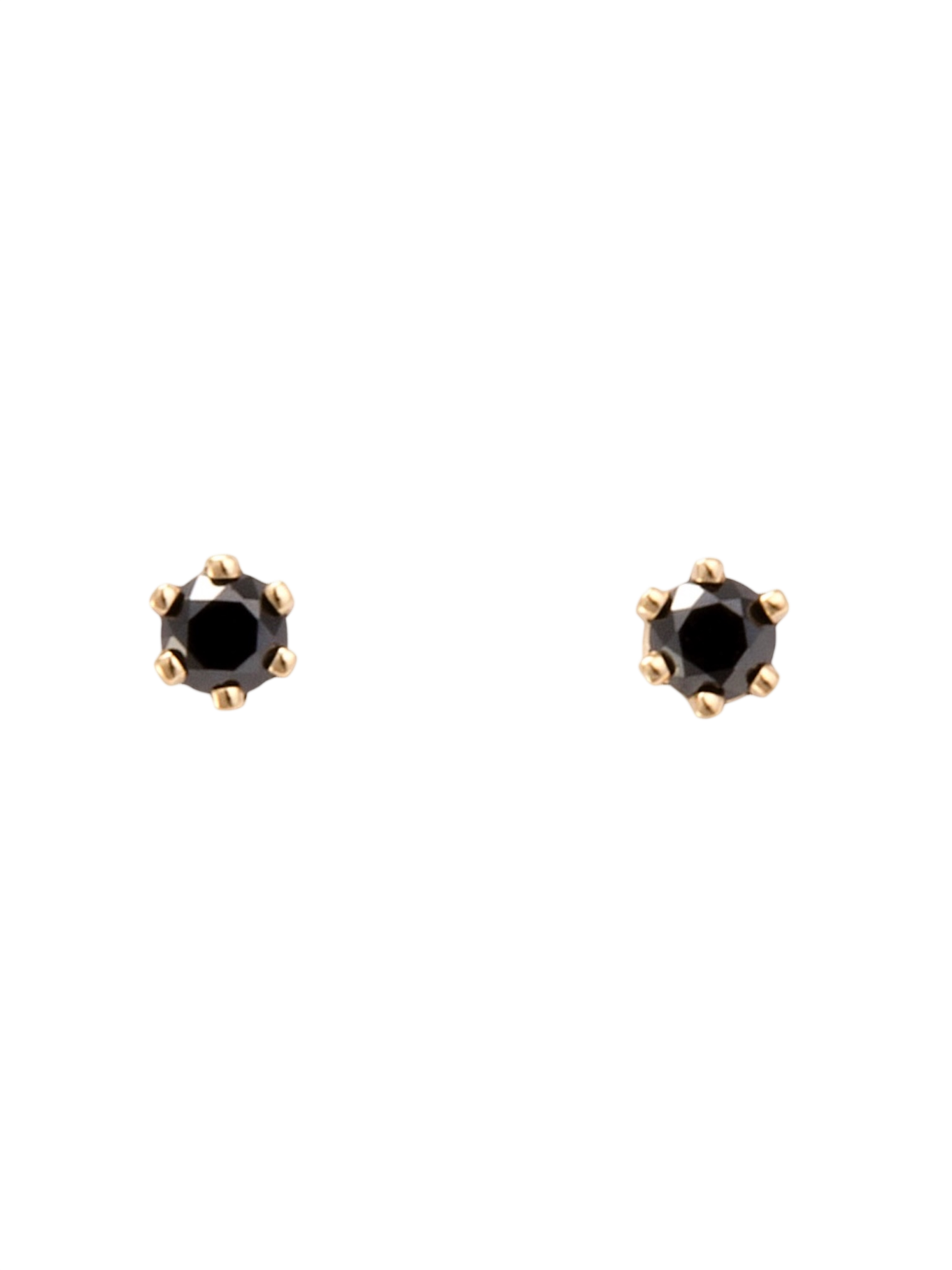 Baby birthstone black diamond studs