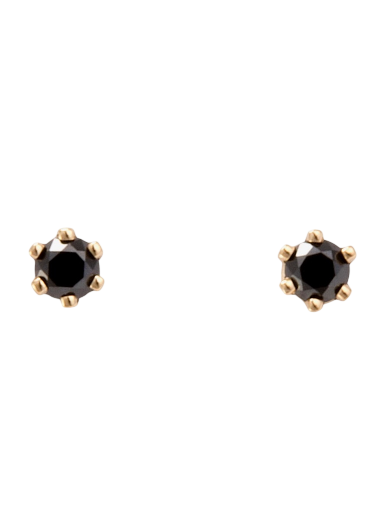 Baby birthstone black diamond studs