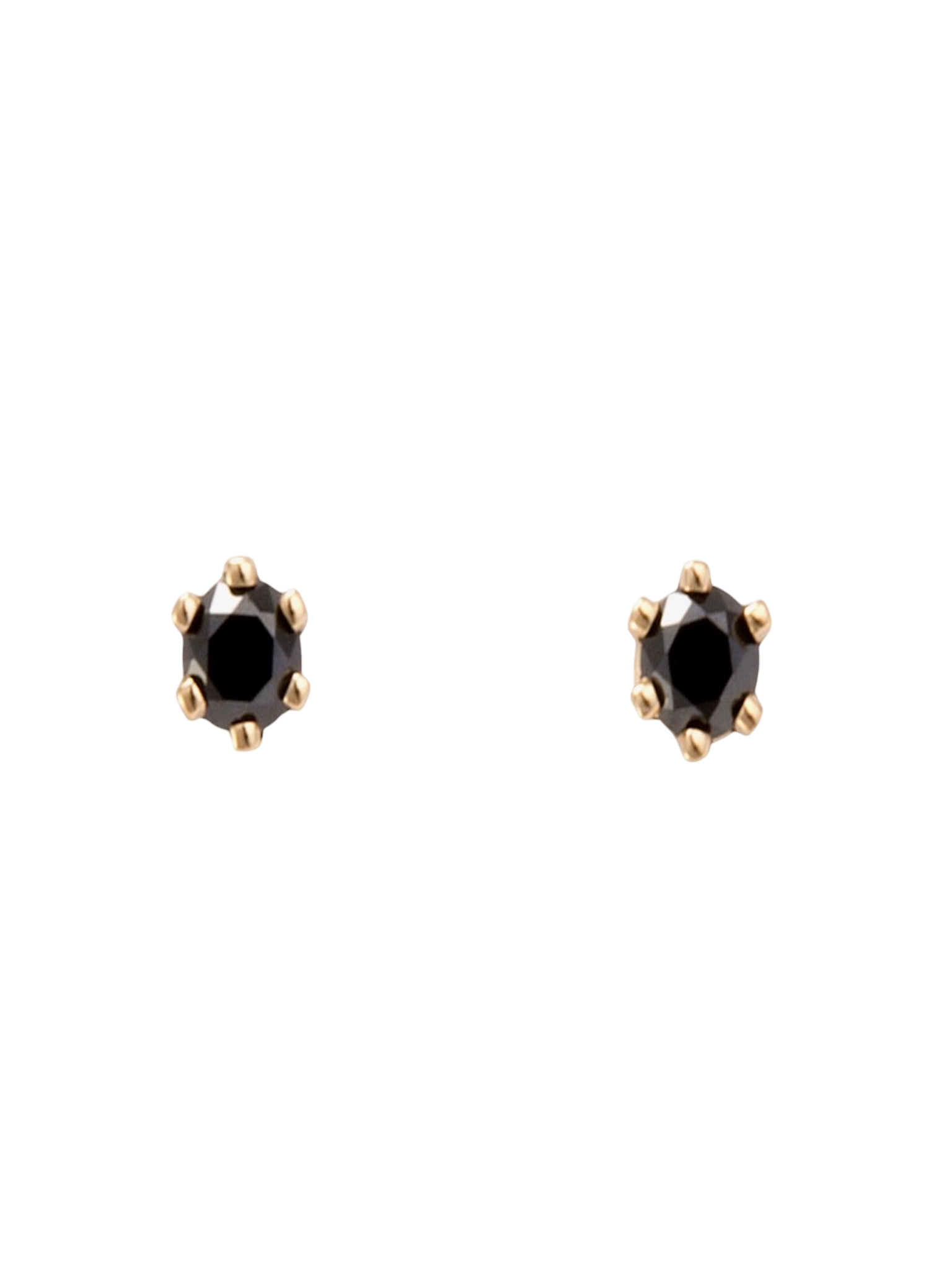 Baby birthstone black diamond studs