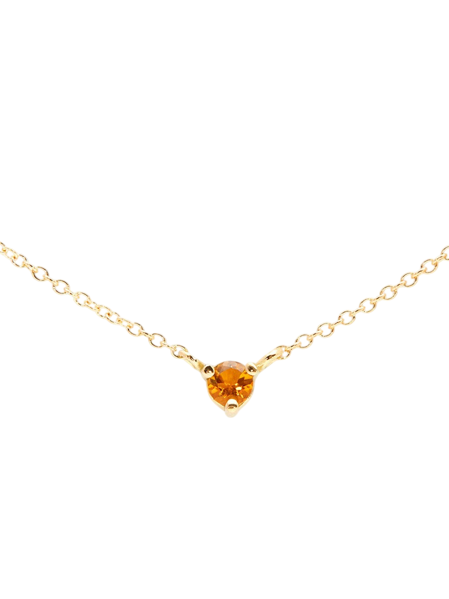 3mm Citrine Birthstone Necklace photo