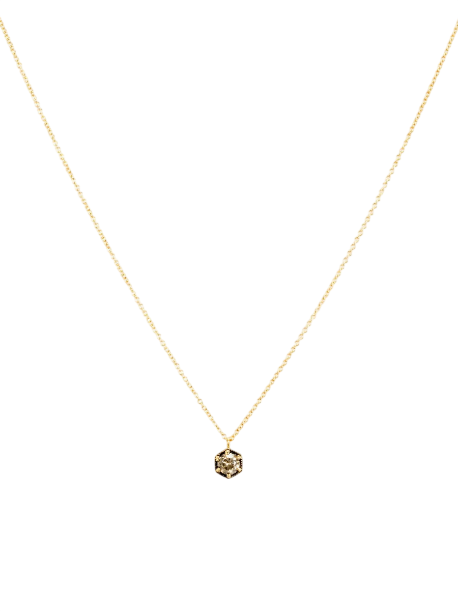 4.5mm Brown Diamond Hexagon Necklace photo