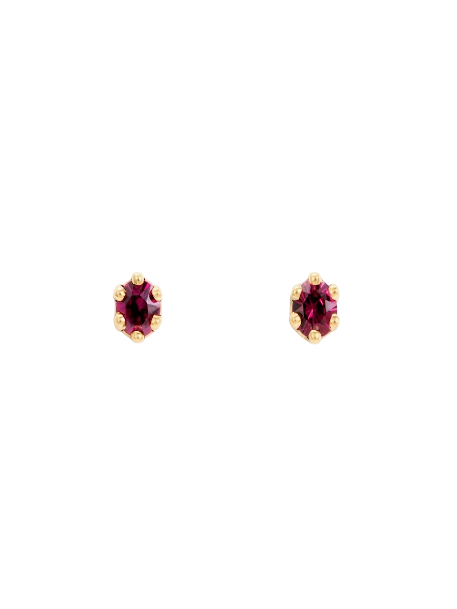 Baby birthstone garnet studs