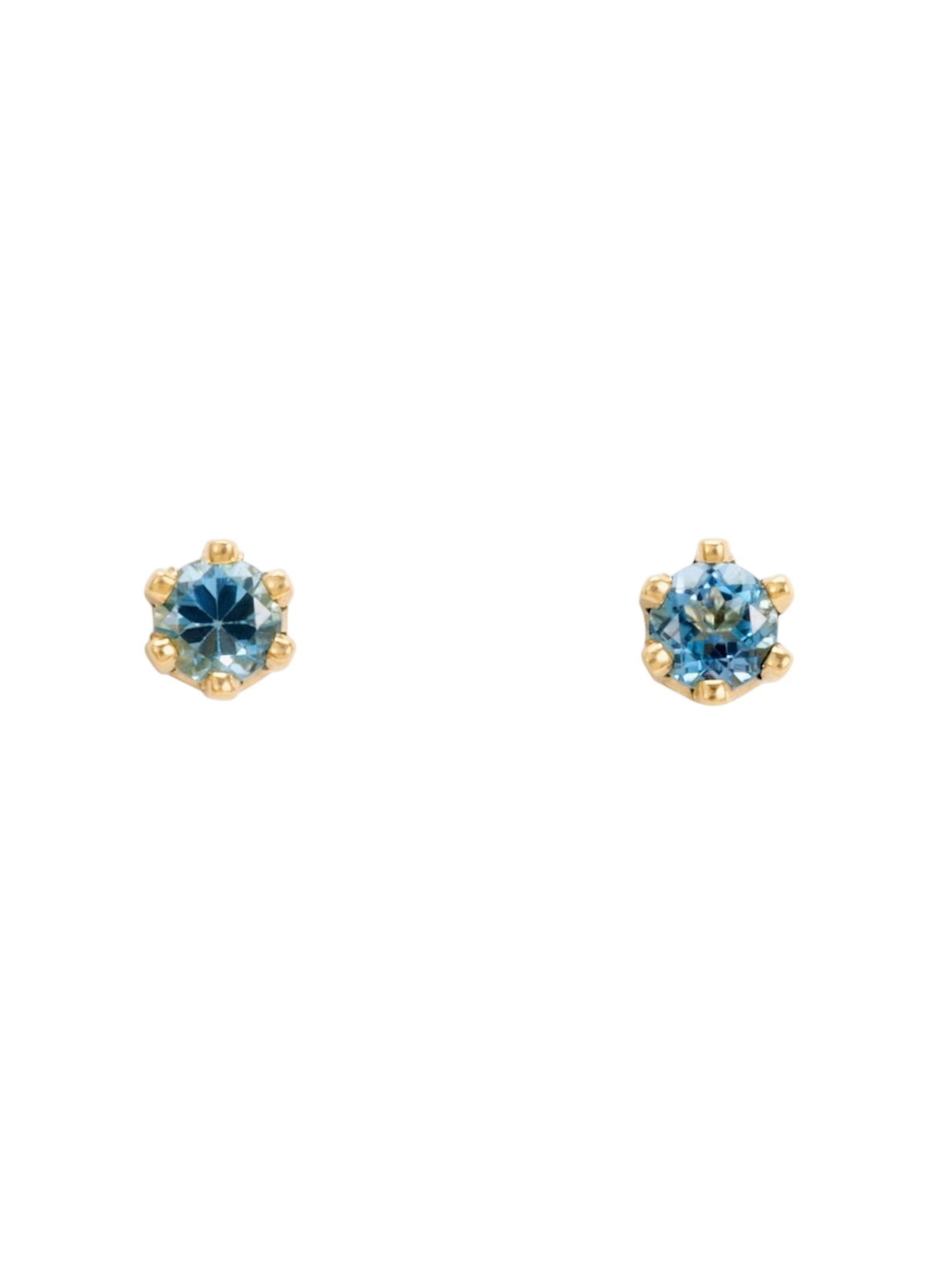 Baby birthstone aquamarine studs