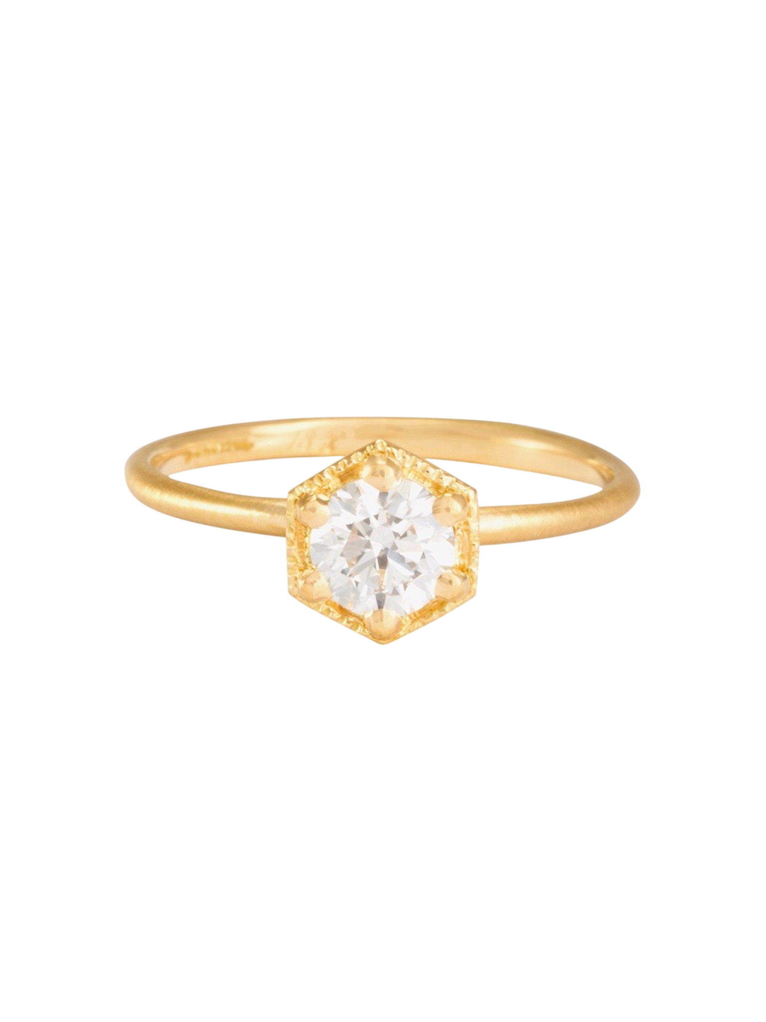 5mm white diamond hexagon ring