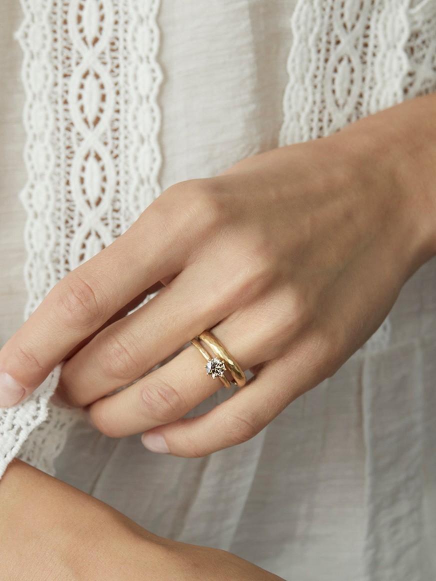 5.6mm Brown Diamond Blooming Ring