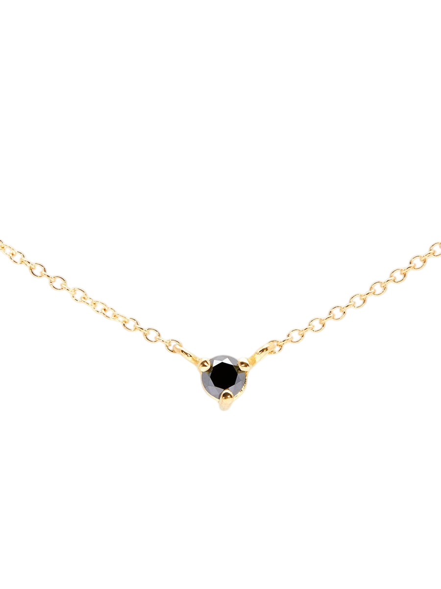 3mm Black Diamond Birthstone Necklace photo