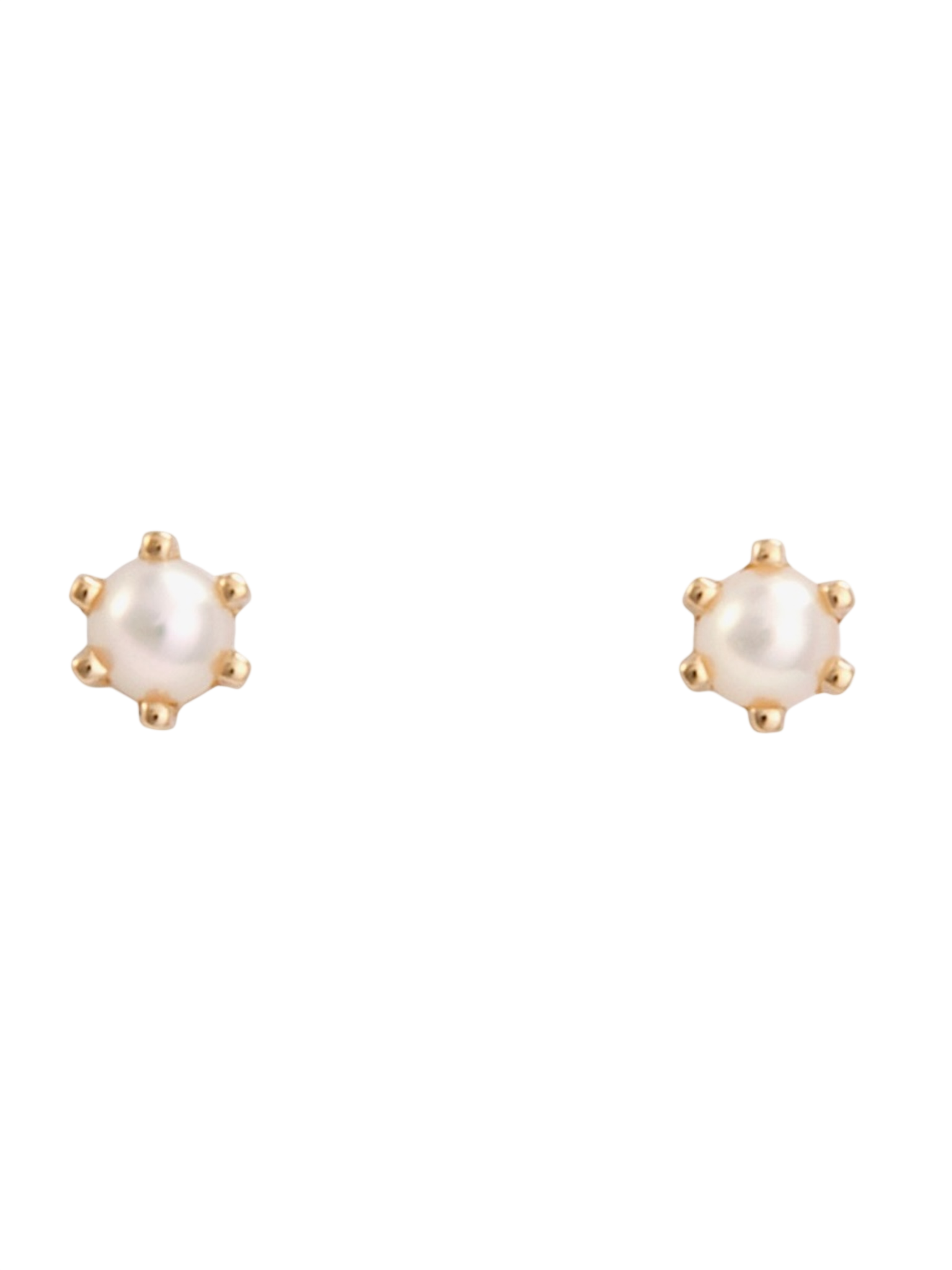 Baby birthstone pearl studs