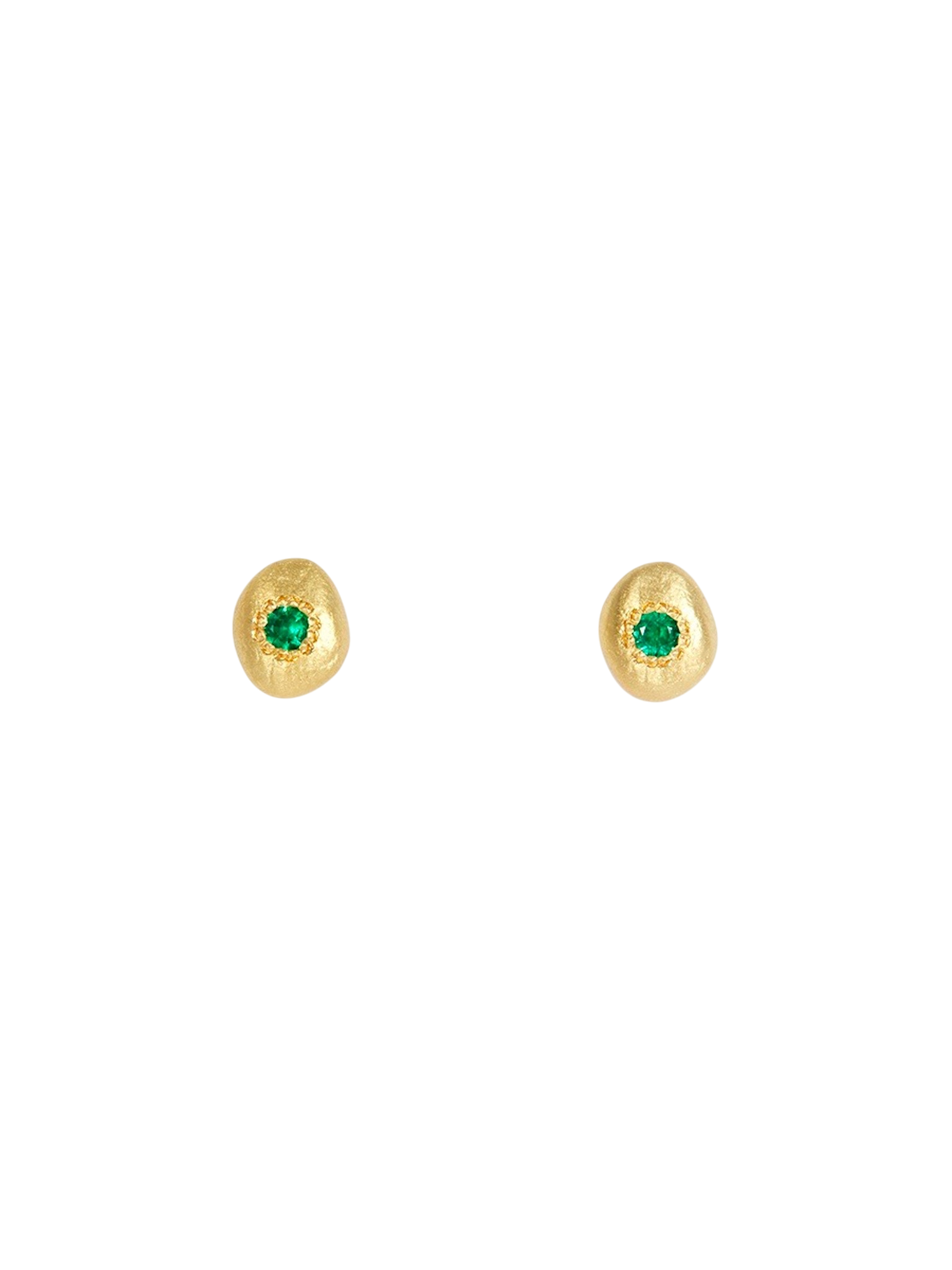 Emerald pebble studs