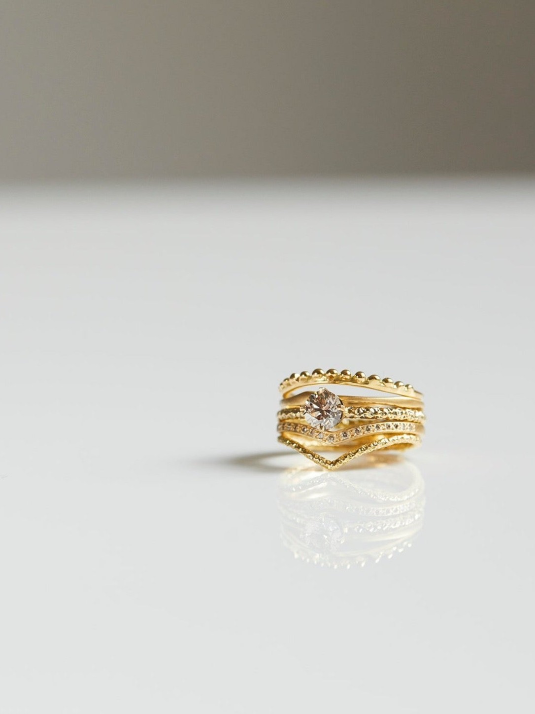 5mm Brown Diamond Homespun Solitaire Ring