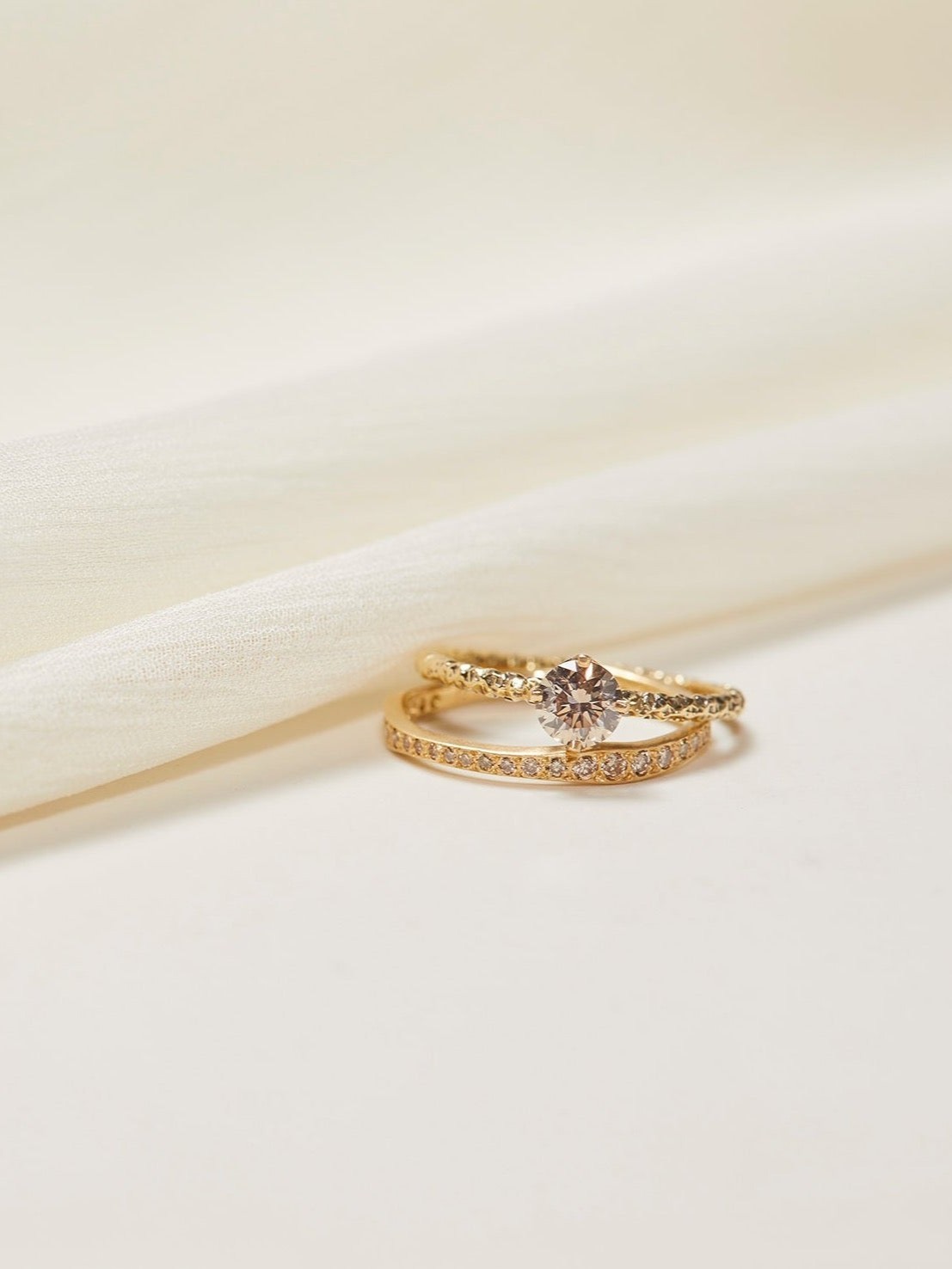 5mm Brown Diamond Homespun Solitaire Ring