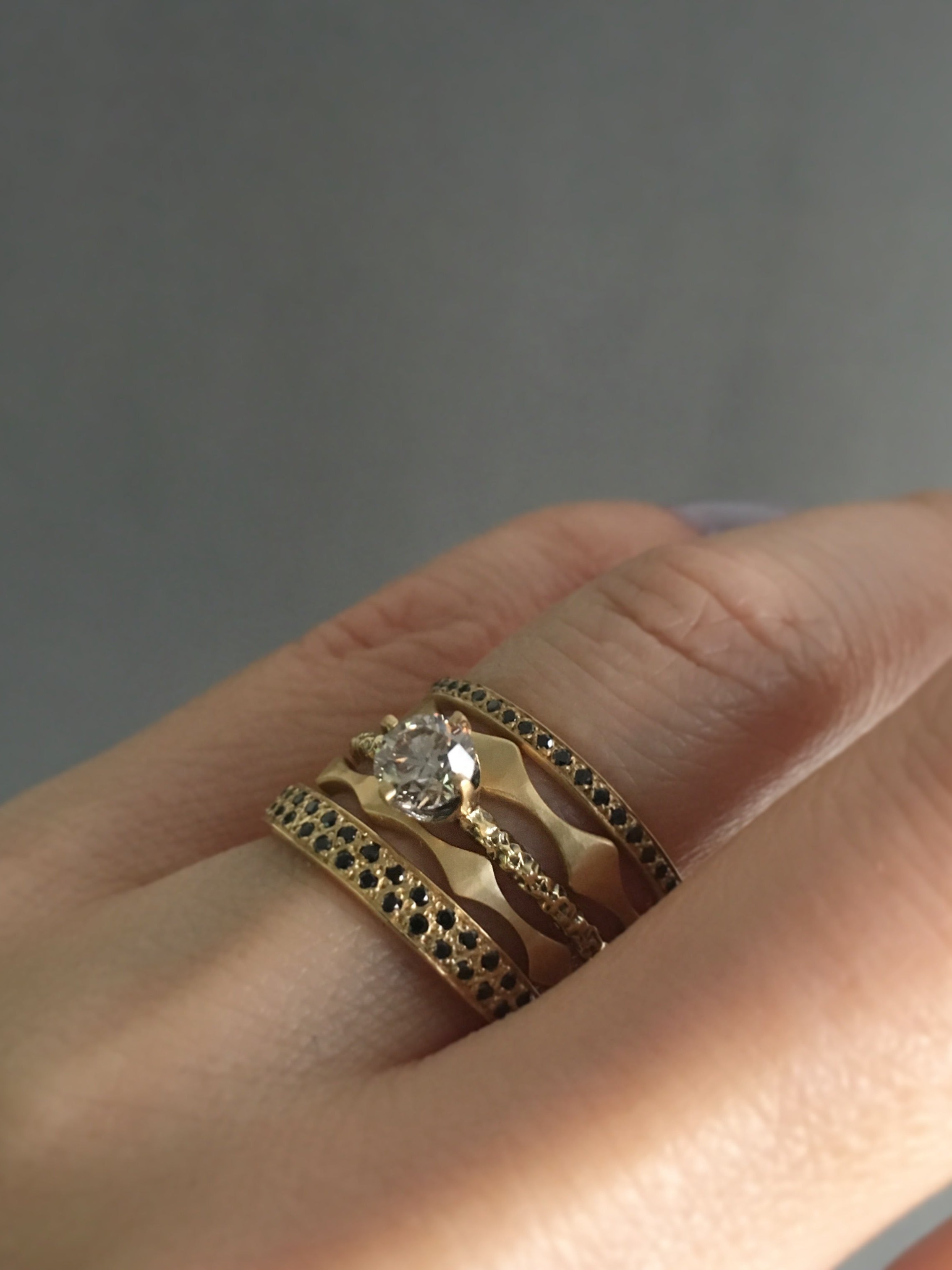 5mm Brown Diamond Homespun Solitaire Ring