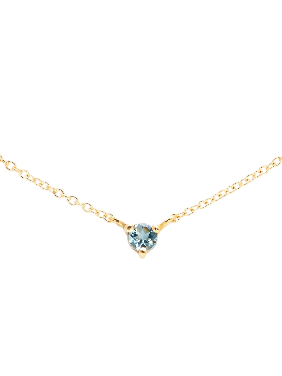 3mm Aquamarine Birthstone Necklace photo