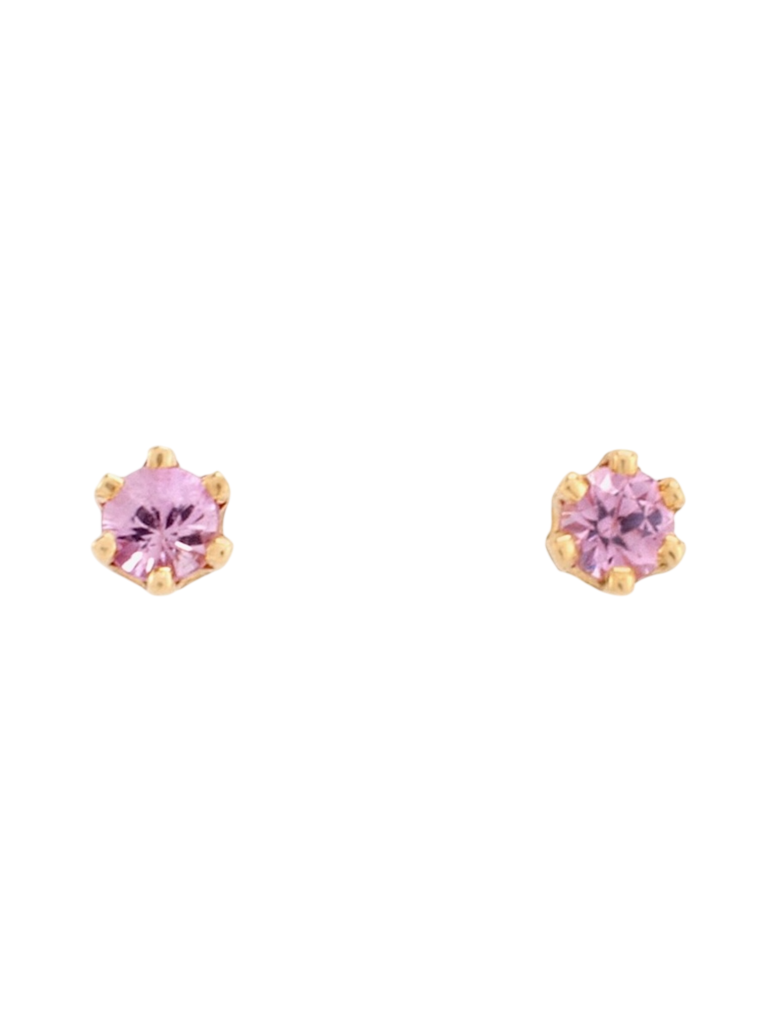 Baby birthstone pink sapphire studs