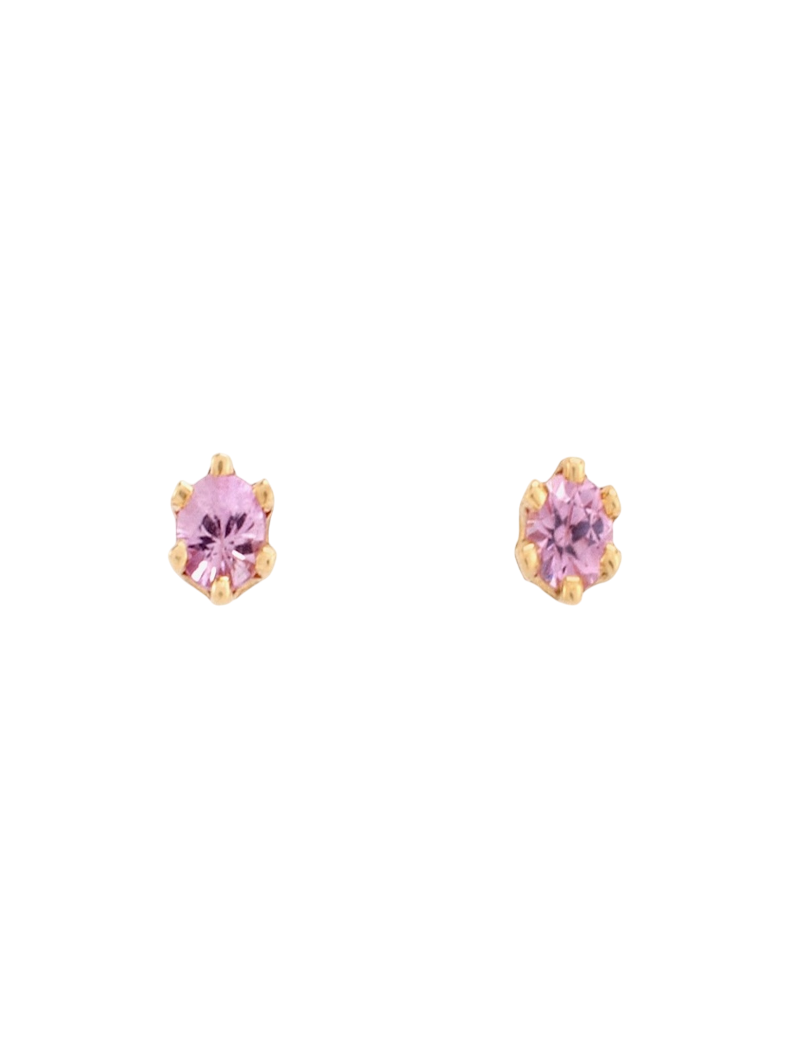 Baby birthstone pink sapphire studs