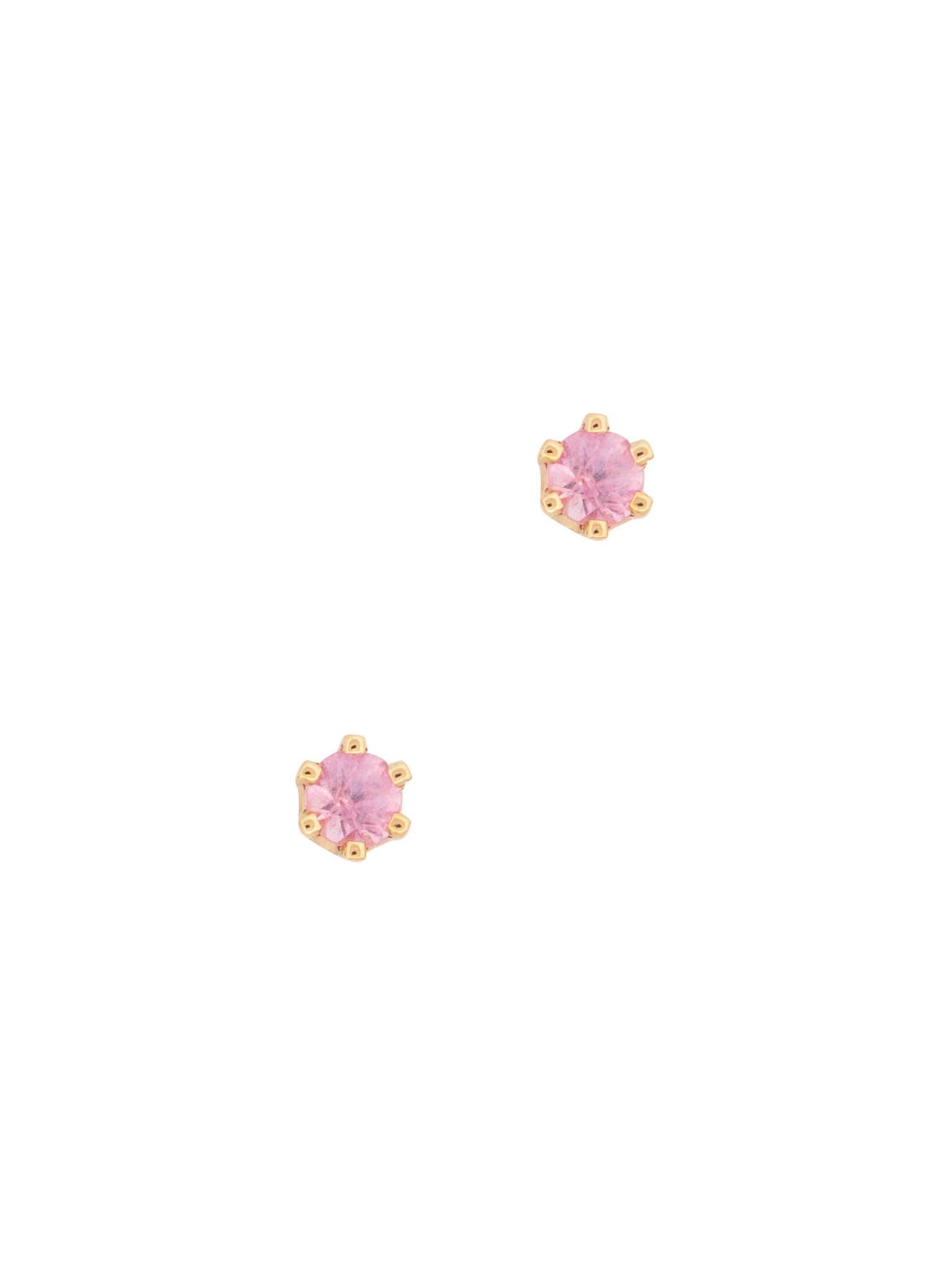 Baby birthstone pink sapphire studs
