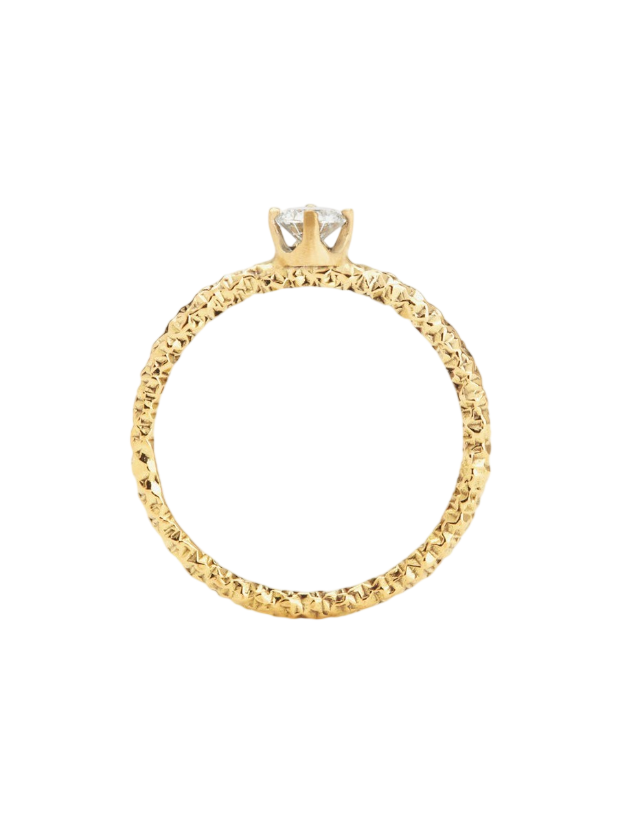 4mm White Diamond Homespun Solitaire Ring