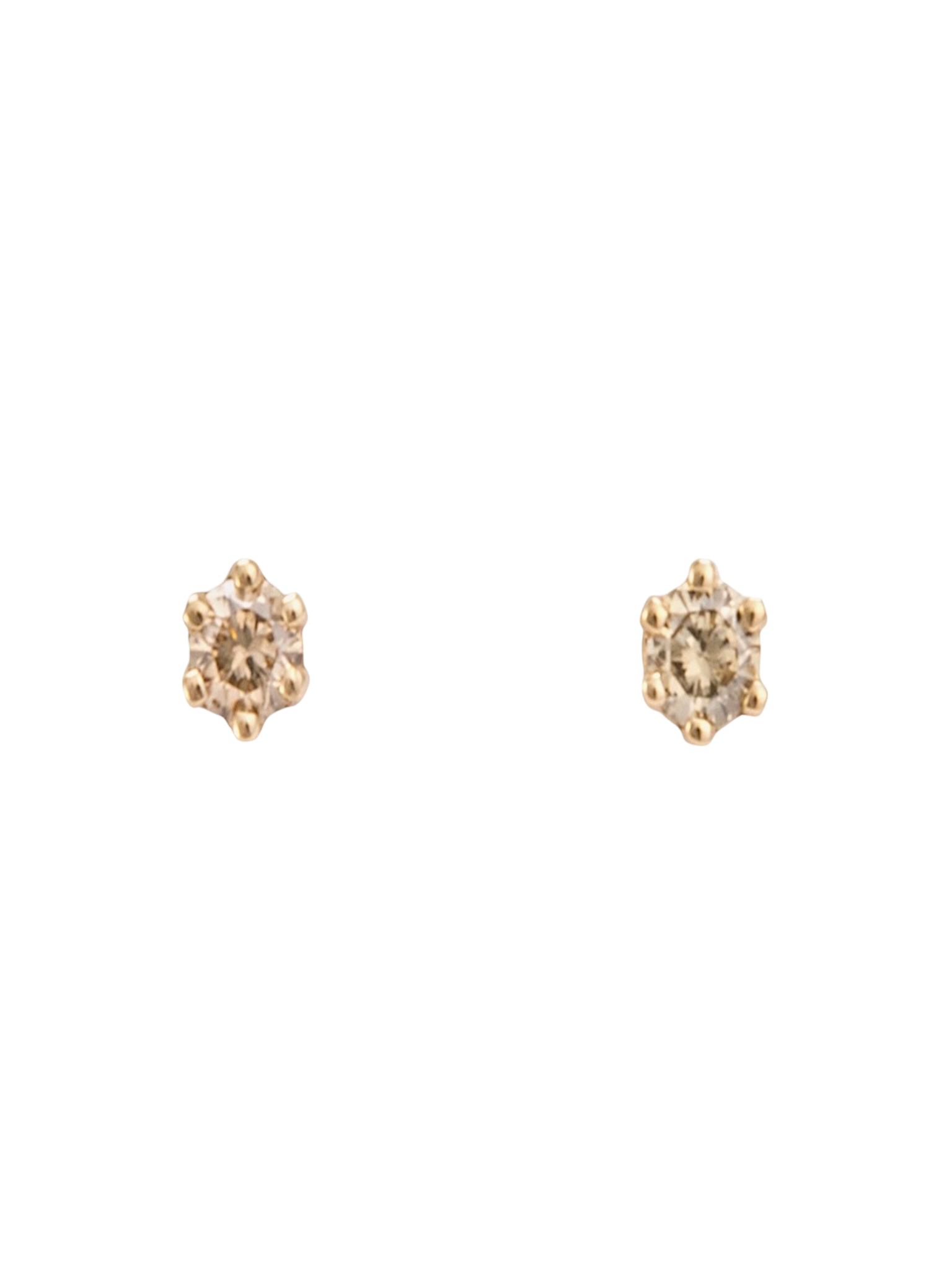 Baby birthstone brown diamond studs