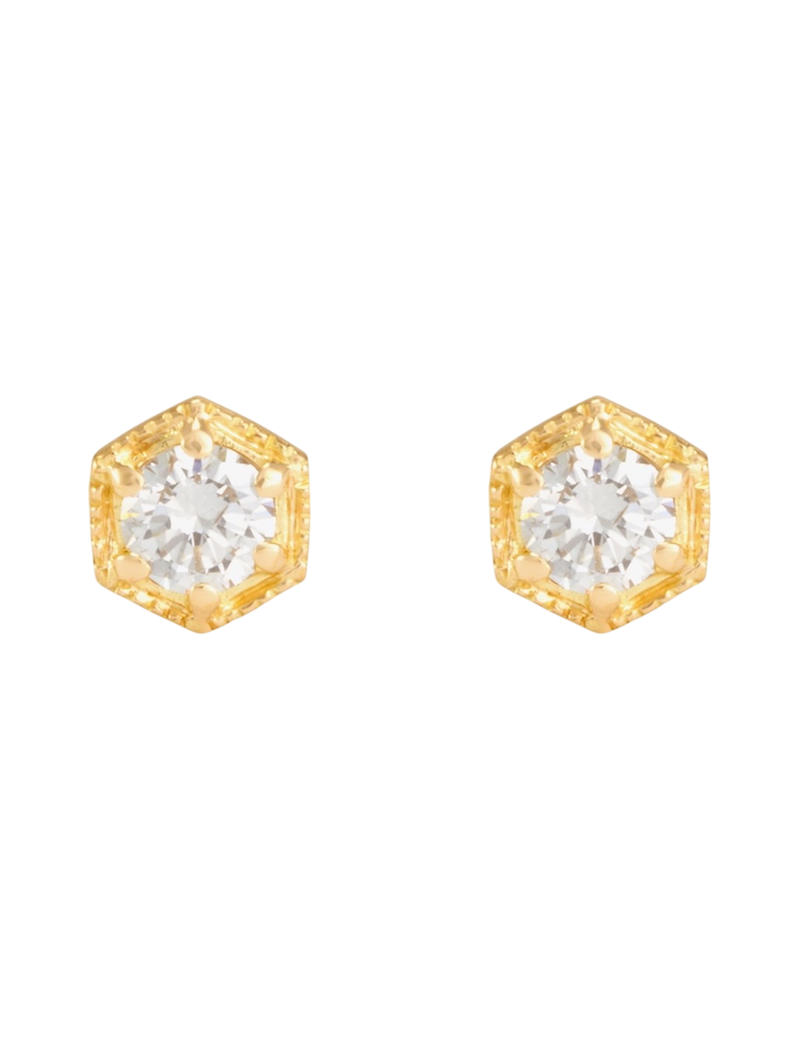 White diamond hexagon studs