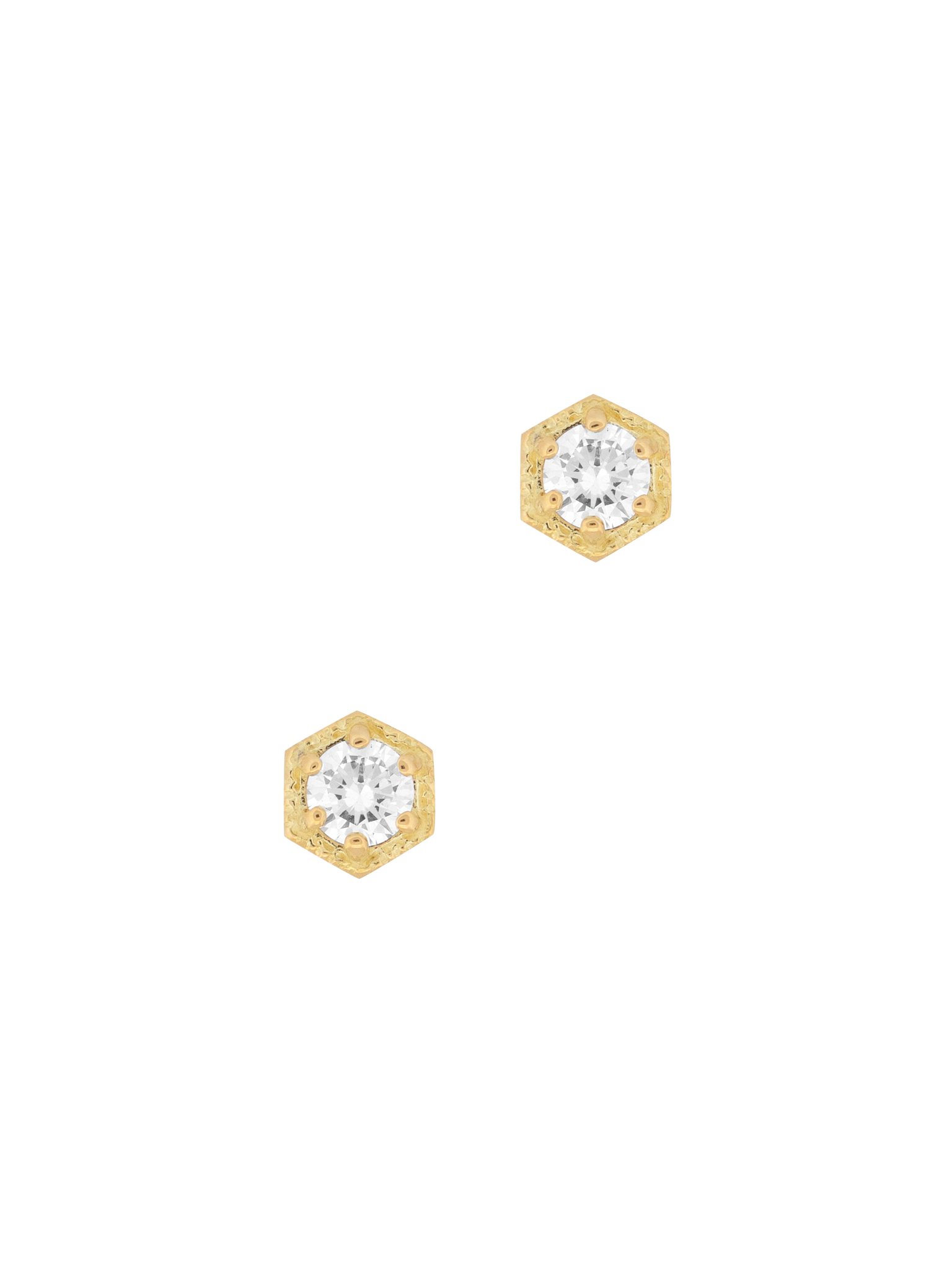 White diamond hexagon studs