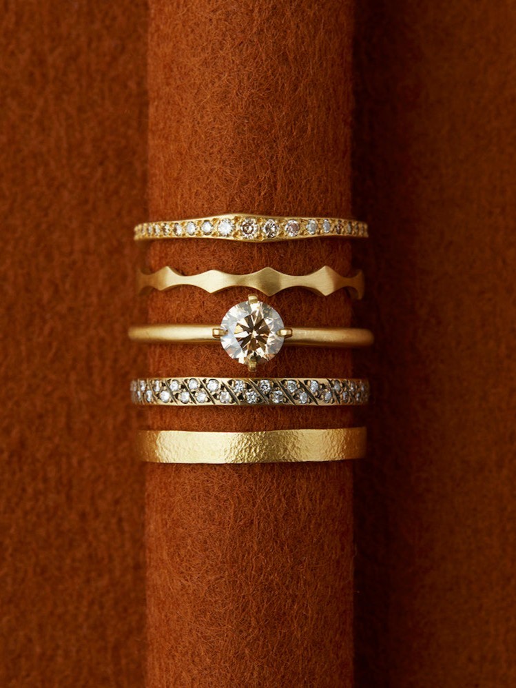 5mm Brown Diamond Noble Ring
